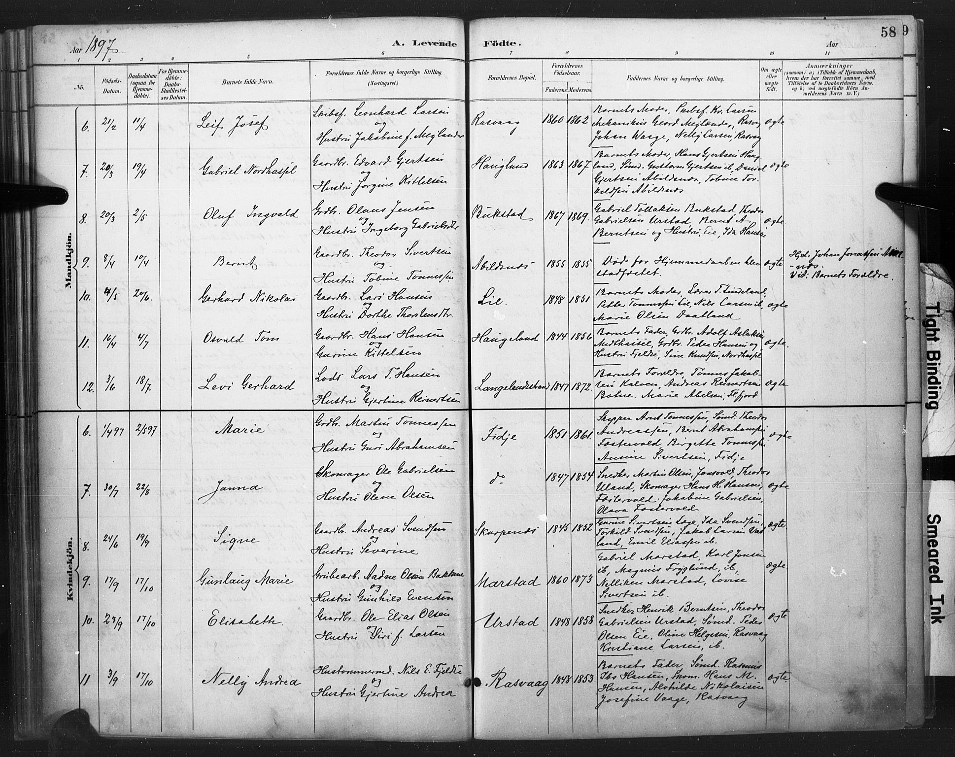 Flekkefjord sokneprestkontor, AV/SAK-1111-0012/F/Fa/Fab/L0006: Parish register (official) no. A 6, 1886-1901, p. 58