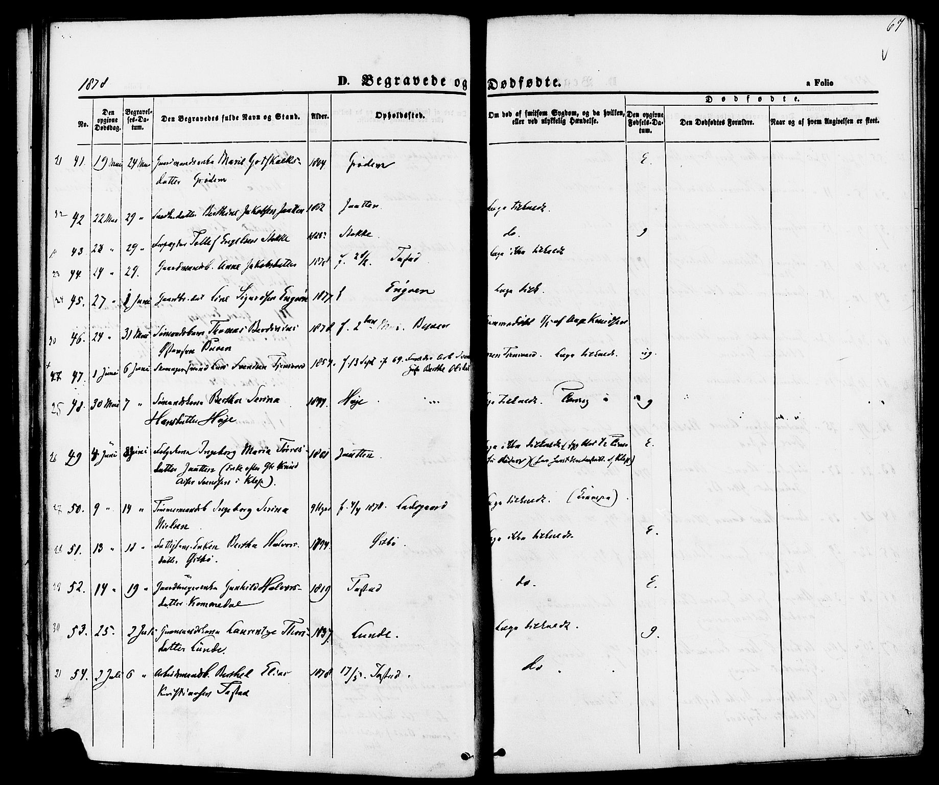 Hetland sokneprestkontor, AV/SAST-A-101826/30/30BA/L0006: Parish register (official) no. A 6, 1869-1884, p. 67