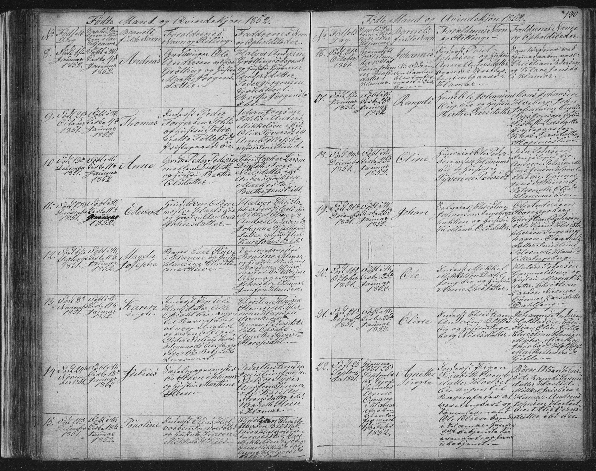 Vang prestekontor, Hedmark, SAH/PREST-008/H/Ha/Hab/L0008: Parish register (copy) no. 8, 1832-1854, p. 130