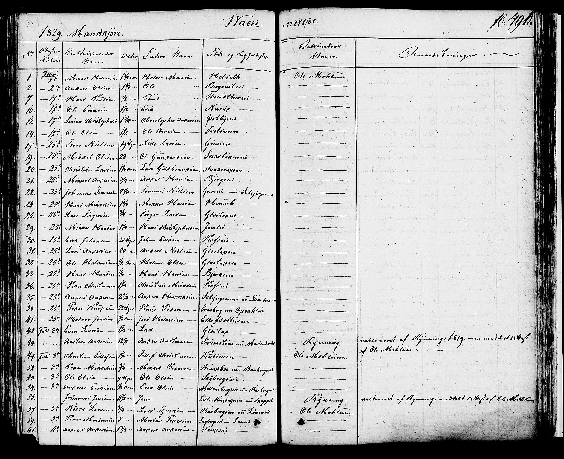 Ringsaker prestekontor, SAH/PREST-014/K/Ka/L0007: Parish register (official) no. 7B, 1826-1837, p. 490