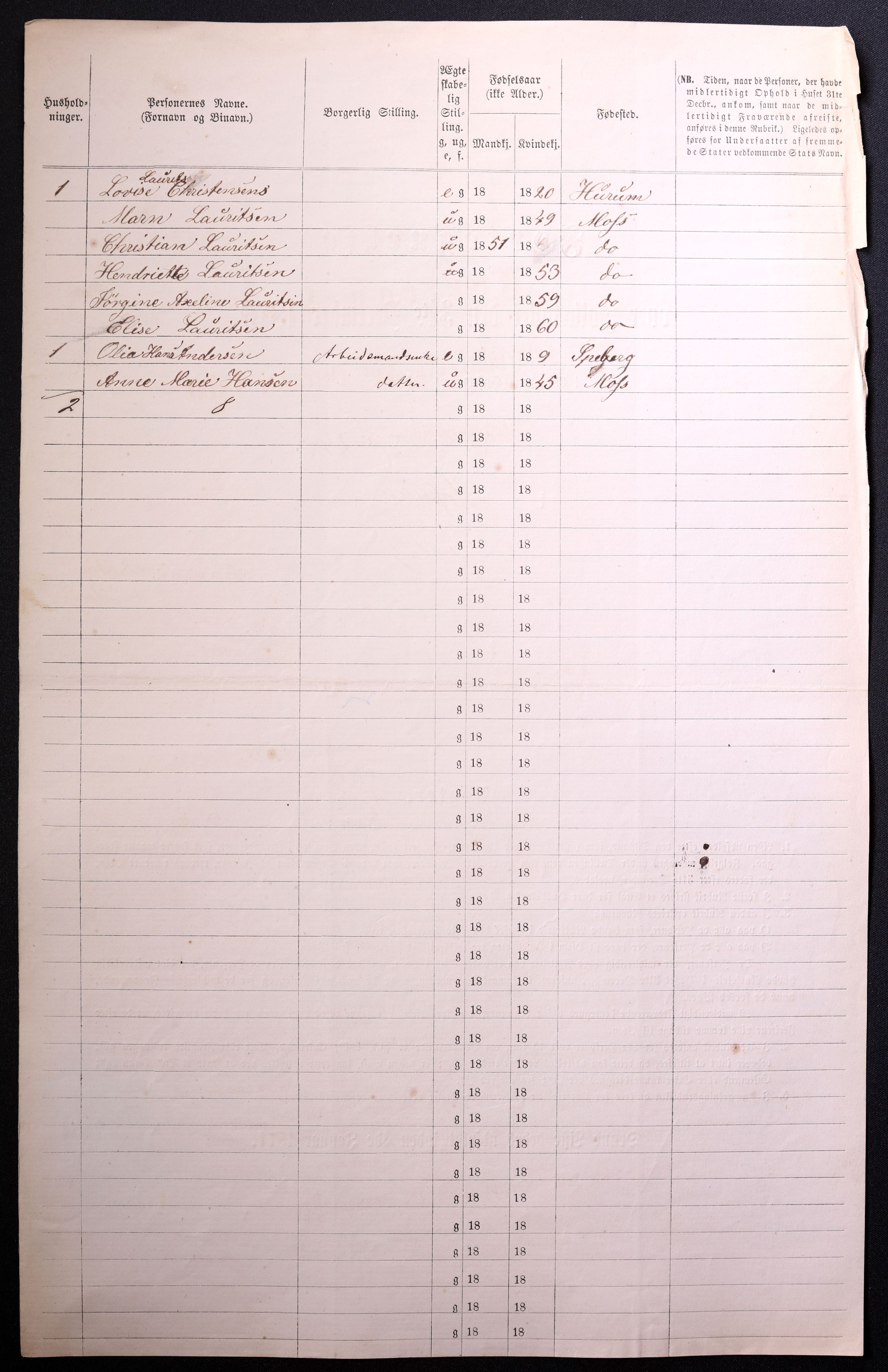 RA, 1870 census for 0104 Moss, 1870, p. 382