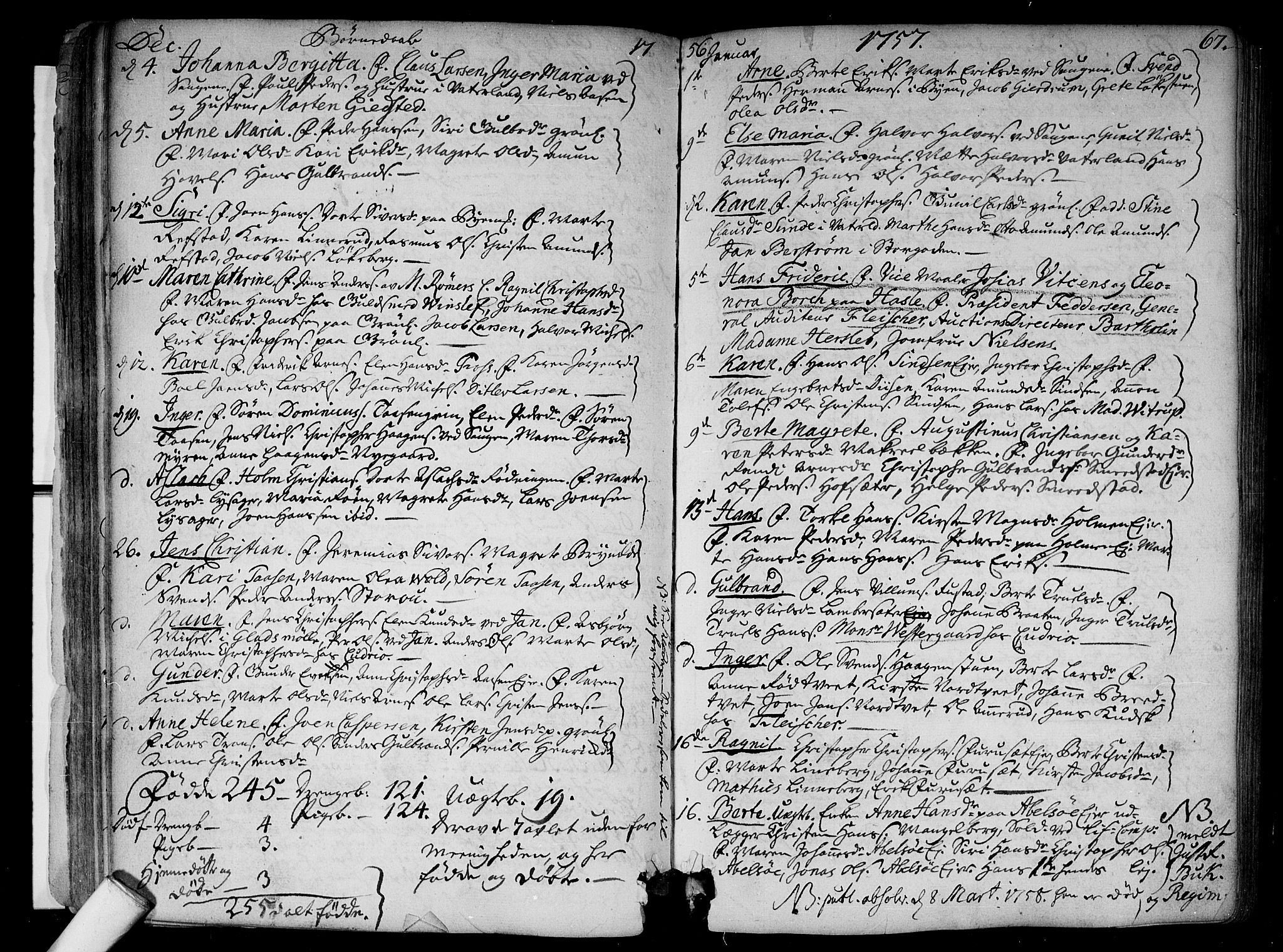 Aker prestekontor kirkebøker, SAO/A-10861/F/L0008: Parish register (official) no. 8, 1749-1765, p. 67