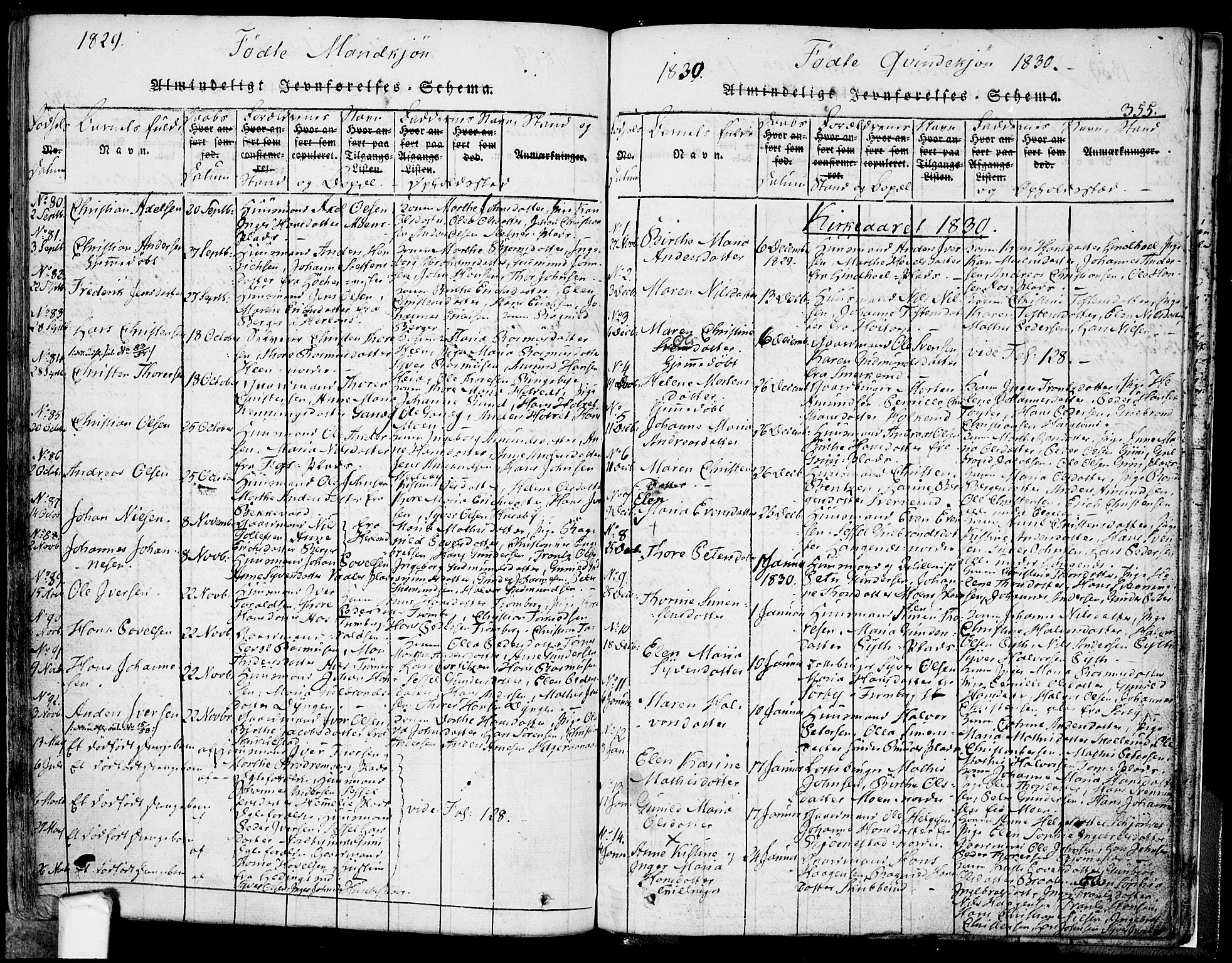 Eidsberg prestekontor Kirkebøker, SAO/A-10905/F/Fa/L0007: Parish register (official) no. I 7, 1814-1832, p. 355