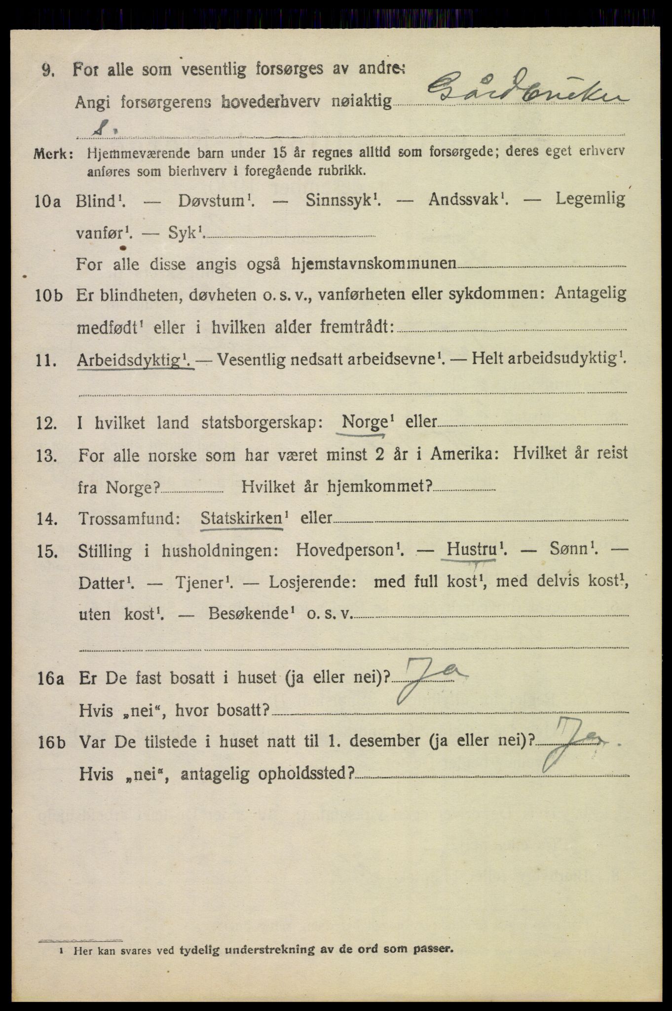 SAH, 1920 census for Nord-Fron, 1920, p. 3111