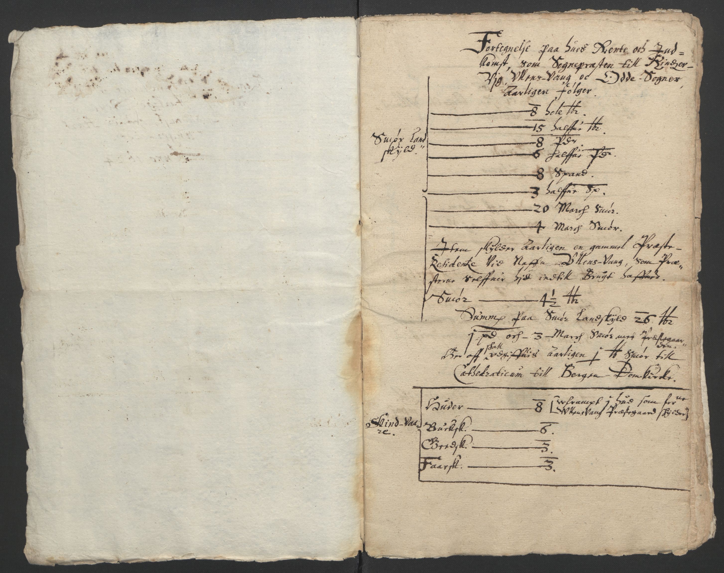 Stattholderembetet 1572-1771, AV/RA-EA-2870/Ek/L0015/0001: Jordebøker til utlikning av rosstjeneste 1624-1626: / Kirke- og prestebolsinntekter i Bergen bispedømme, 1624-1626, p. 343