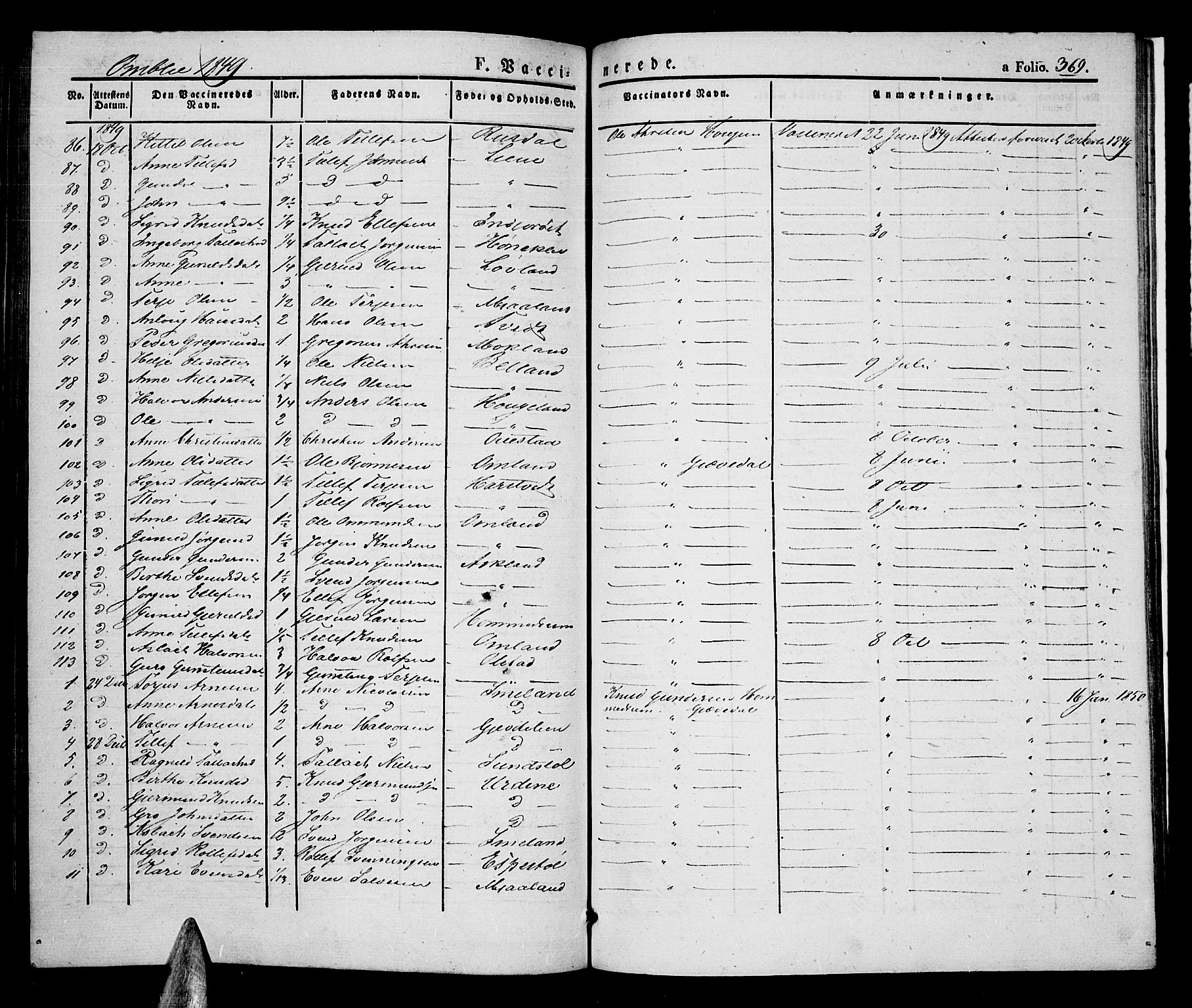 Åmli sokneprestkontor, SAK/1111-0050/F/Fa/Fac/L0007: Parish register (official) no. A 7 /1, 1829-1851, p. 369