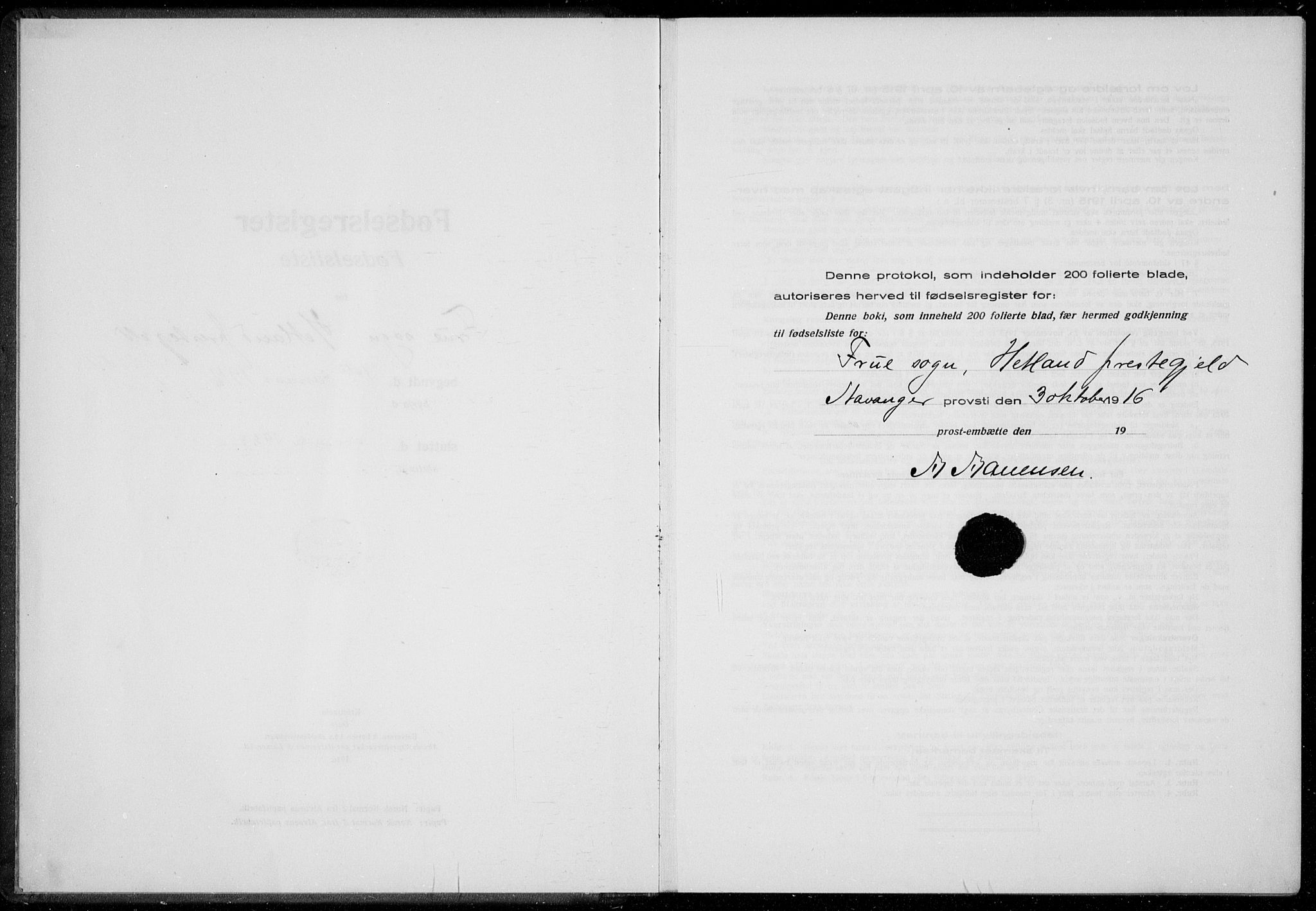 Hetland sokneprestkontor, AV/SAST-A-101826/70/704BA/L0003: Birth register no. 1, 1916-1923