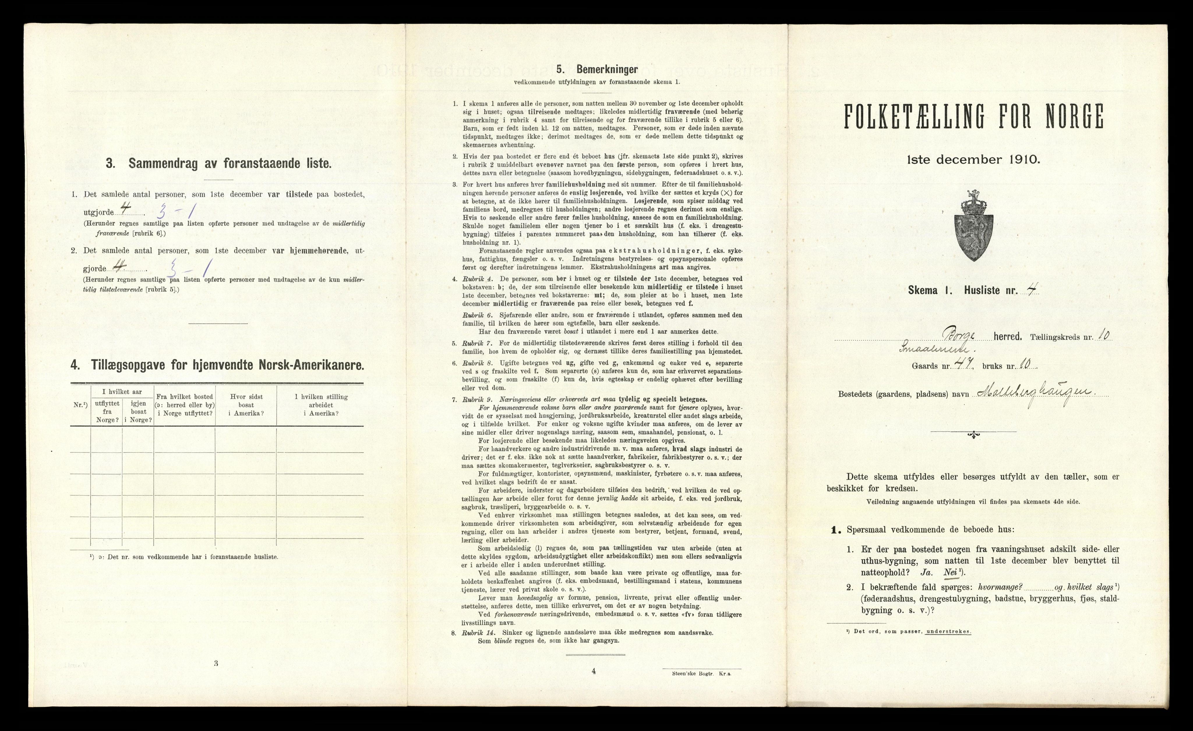RA, 1910 census for Borge, 1910, p. 1412