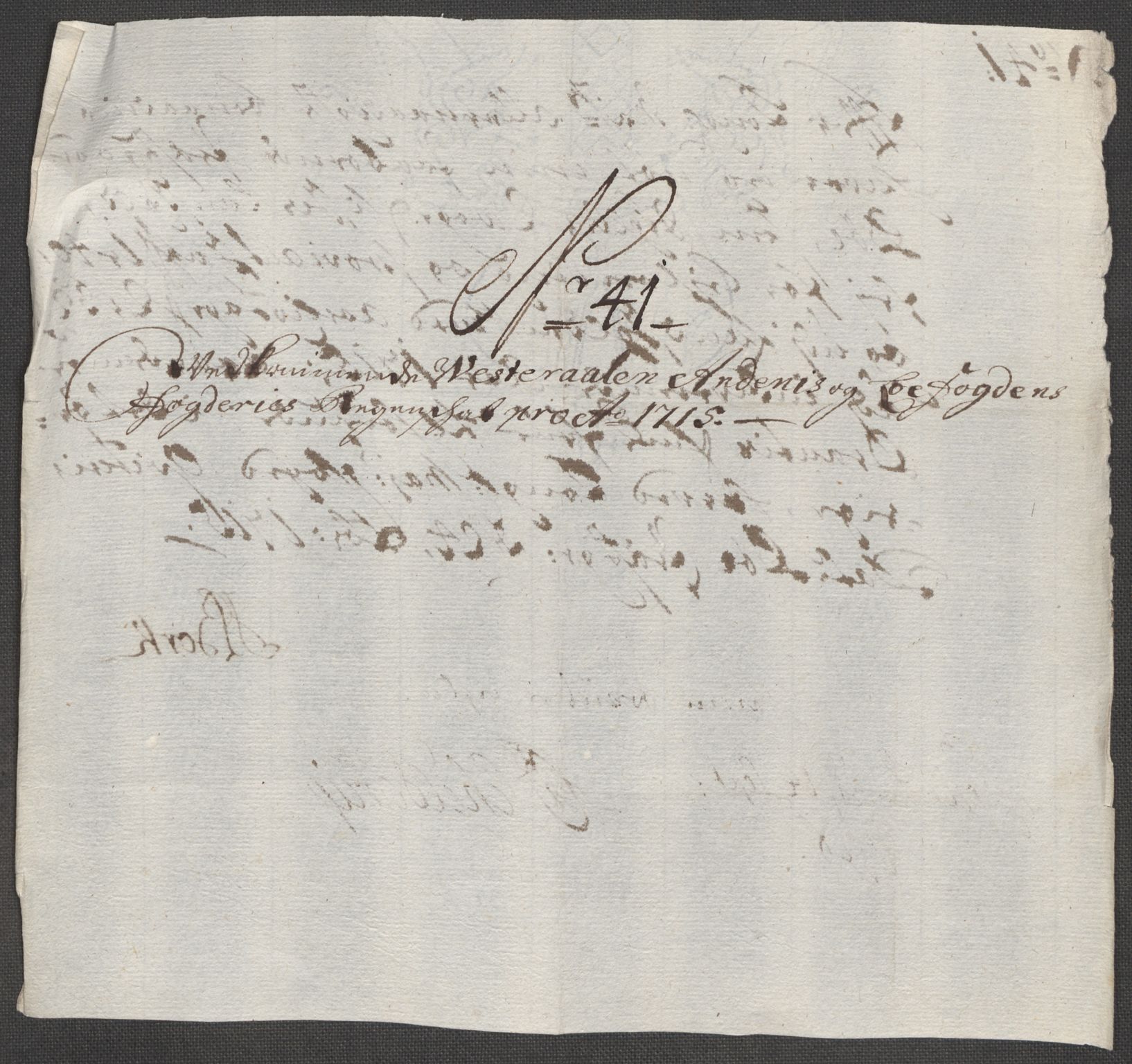 Rentekammeret inntil 1814, Reviderte regnskaper, Fogderegnskap, AV/RA-EA-4092/R67/L4681: Fogderegnskap Vesterålen, Andenes og Lofoten, 1715, p. 214