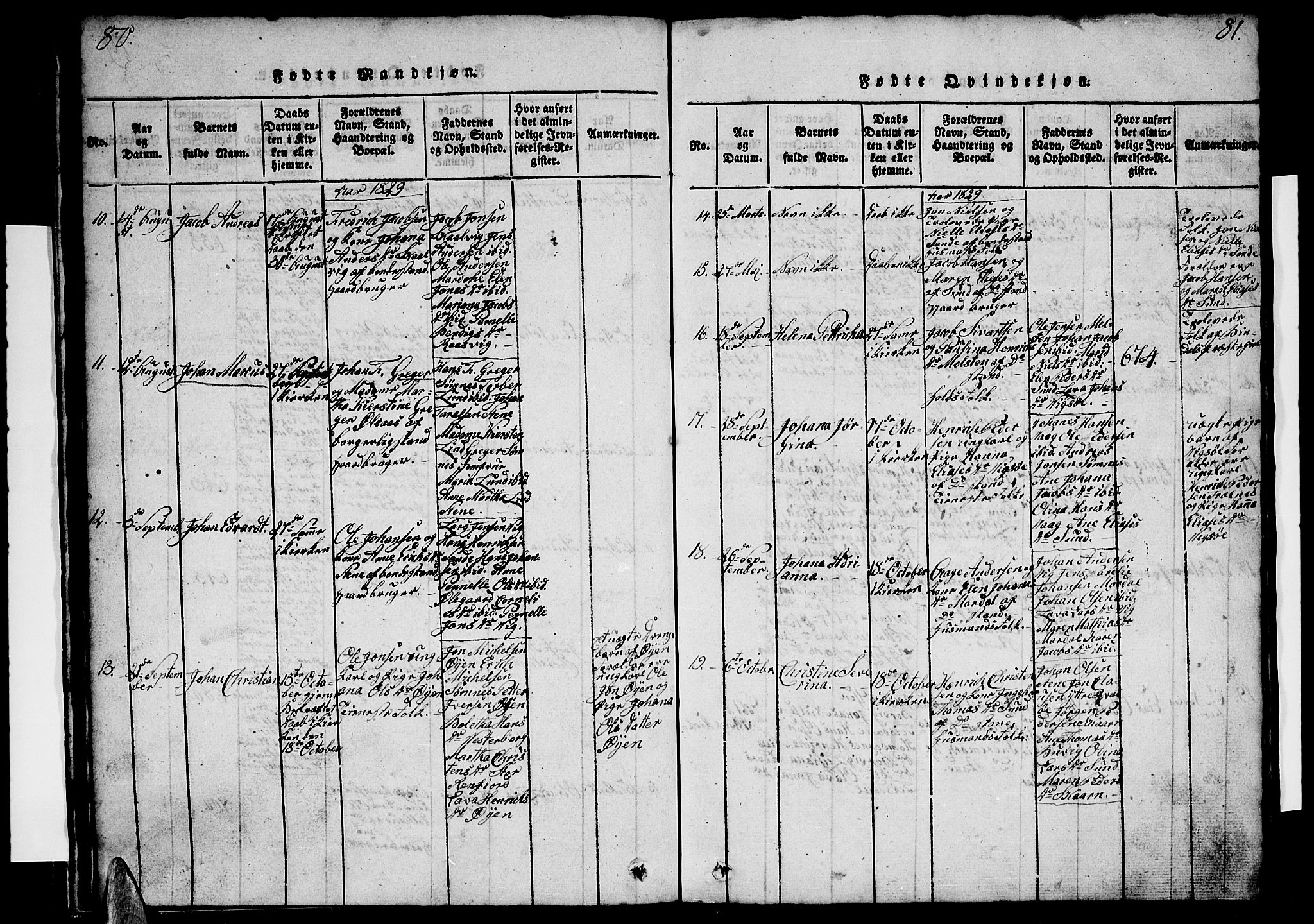 Ministerialprotokoller, klokkerbøker og fødselsregistre - Nordland, AV/SAT-A-1459/812/L0186: Parish register (copy) no. 812C04, 1820-1849, p. 80-81