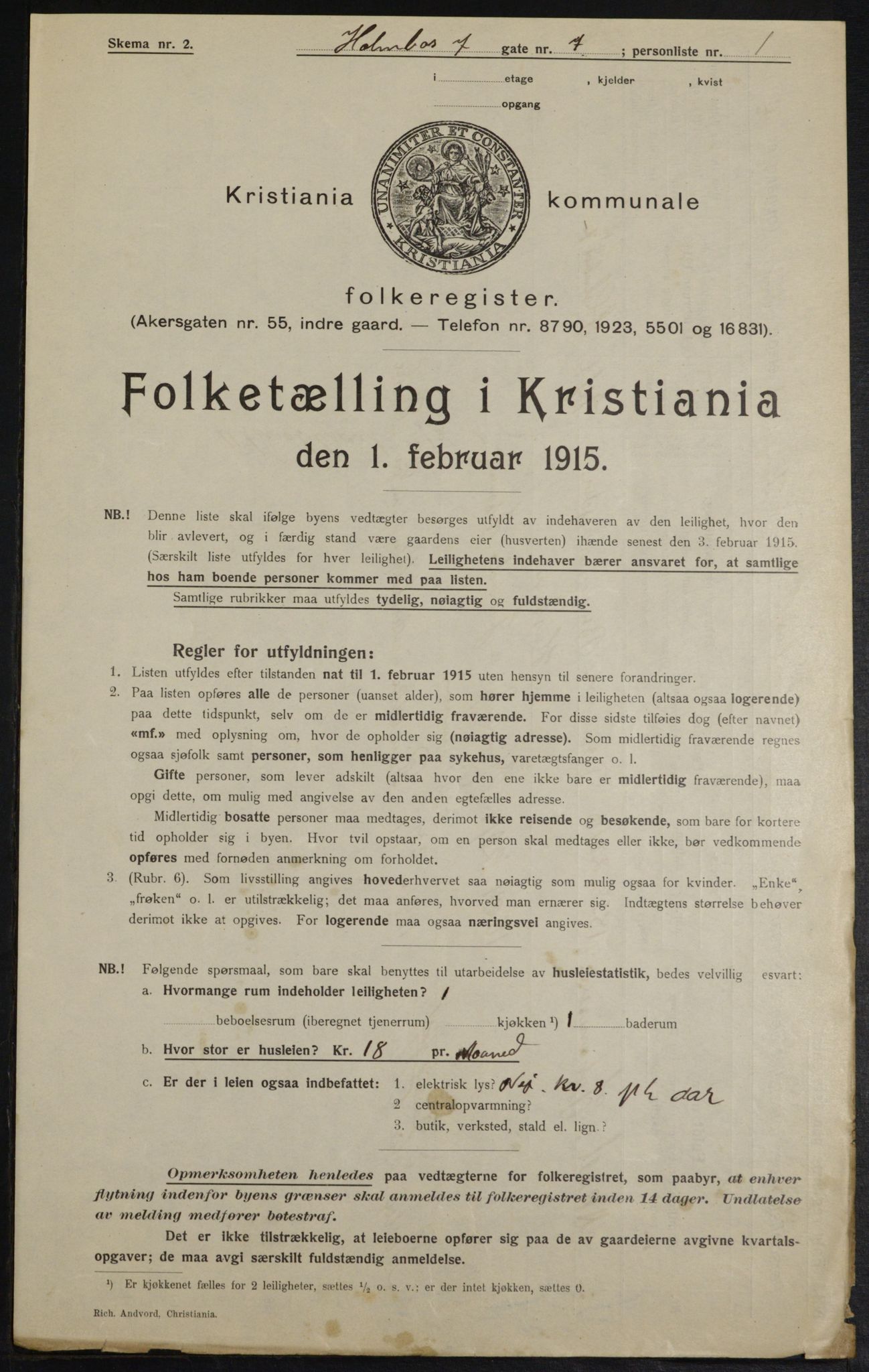 OBA, Municipal Census 1915 for Kristiania, 1915, p. 40410