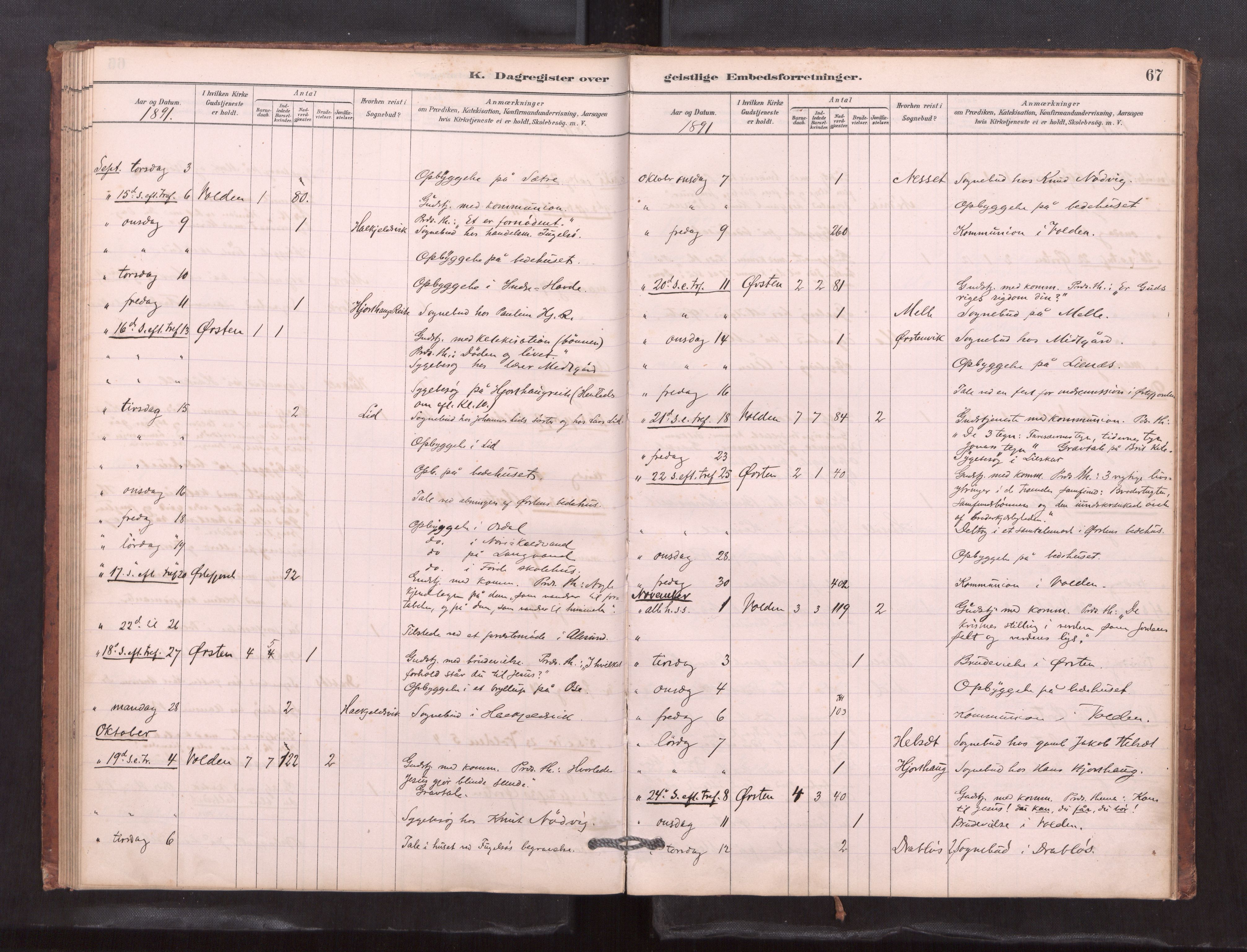 Ministerialprotokoller, klokkerbøker og fødselsregistre - Møre og Romsdal, AV/SAT-A-1454/511/L0151: Diary records no. 511---, 1881-1896, p. 67