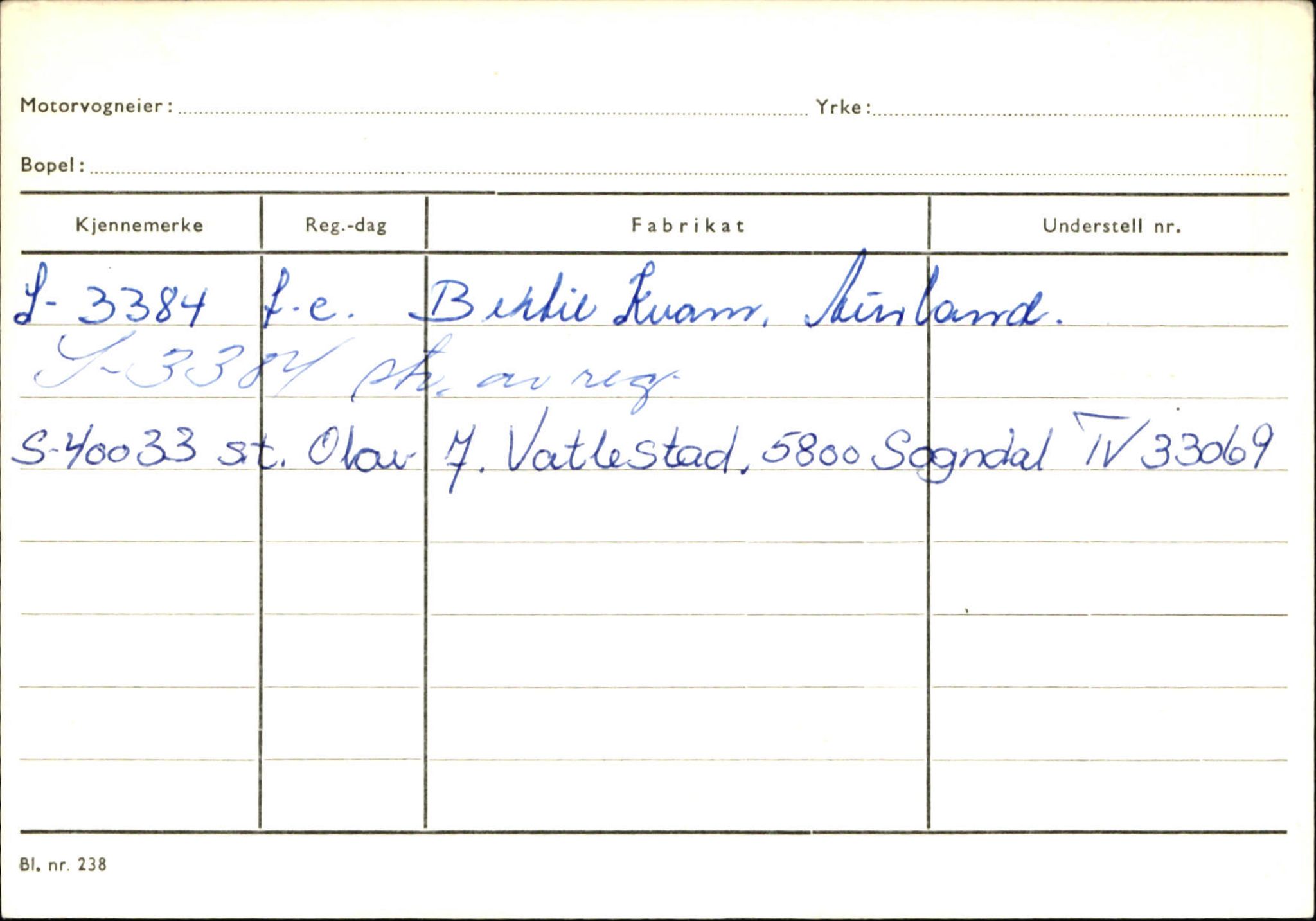 Statens vegvesen, Sogn og Fjordane vegkontor, AV/SAB-A-5301/4/F/L0125: Eigarregister Sogndal V-Å. Aurland A-Å. Fjaler A-N, 1945-1975, p. 1344