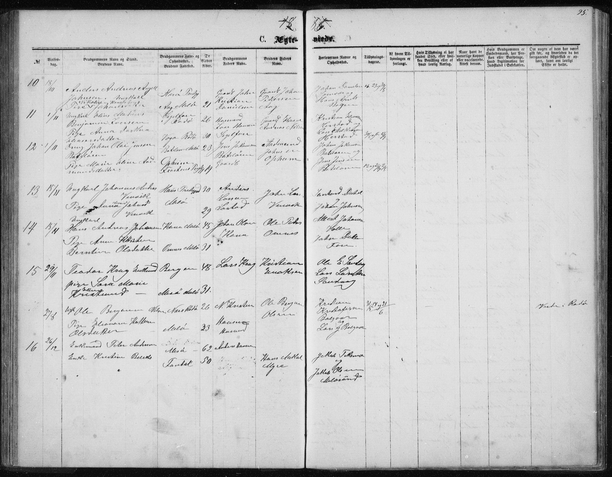 Ministerialprotokoller, klokkerbøker og fødselsregistre - Nordland, AV/SAT-A-1459/843/L0635: Parish register (copy) no. 843C04, 1872-1887, p. 95