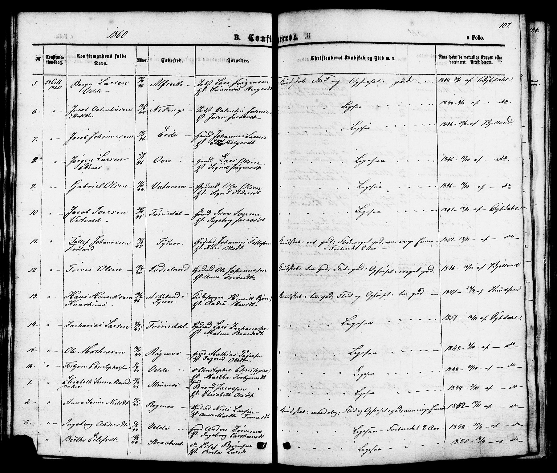 Skjold sokneprestkontor, AV/SAST-A-101847/H/Ha/Haa/L0007: Parish register (official) no. A 7, 1857-1882, p. 107