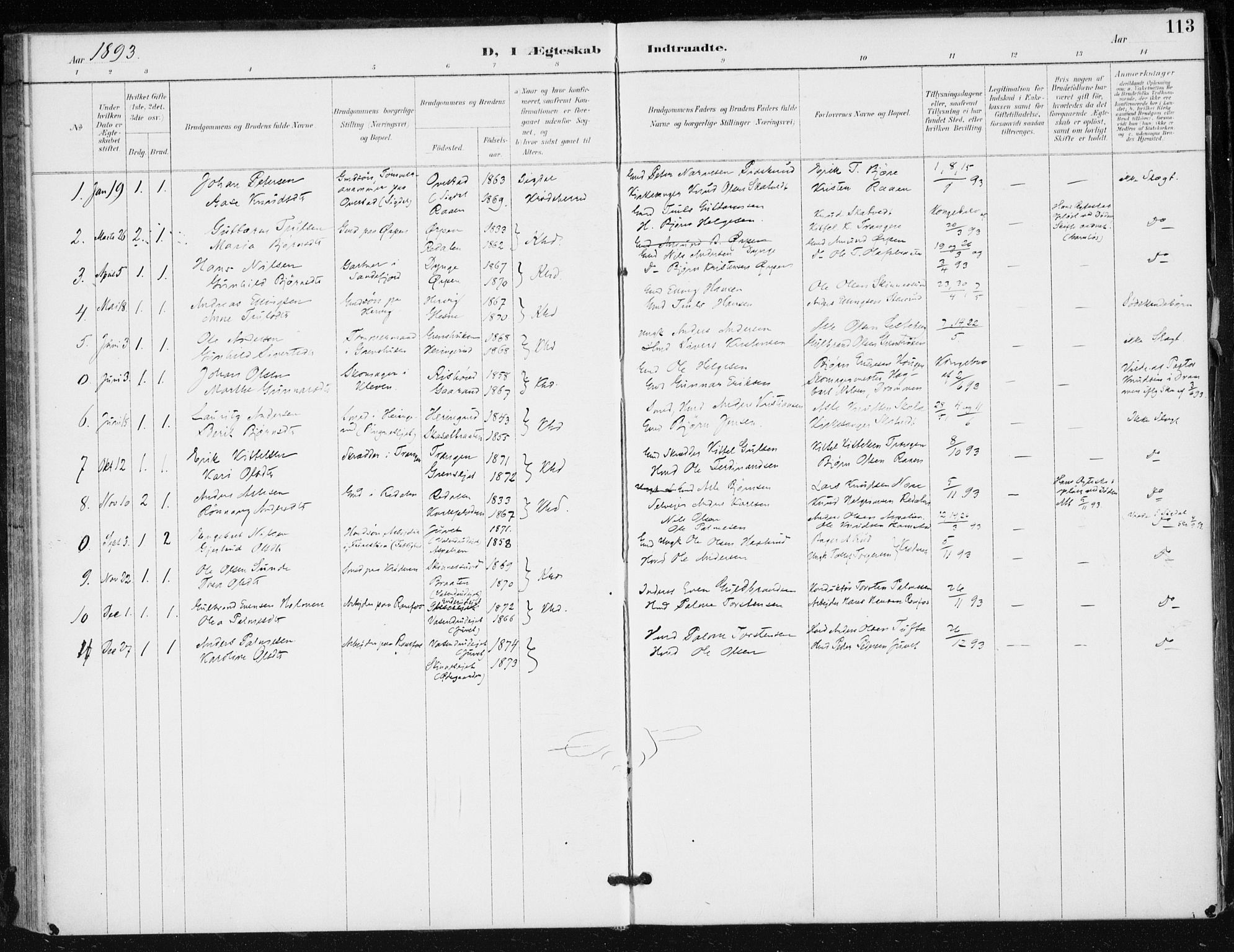 Krødsherad kirkebøker, AV/SAKO-A-19/F/Fa/L0006: Parish register (official) no. 6, 1889-1899, p. 113