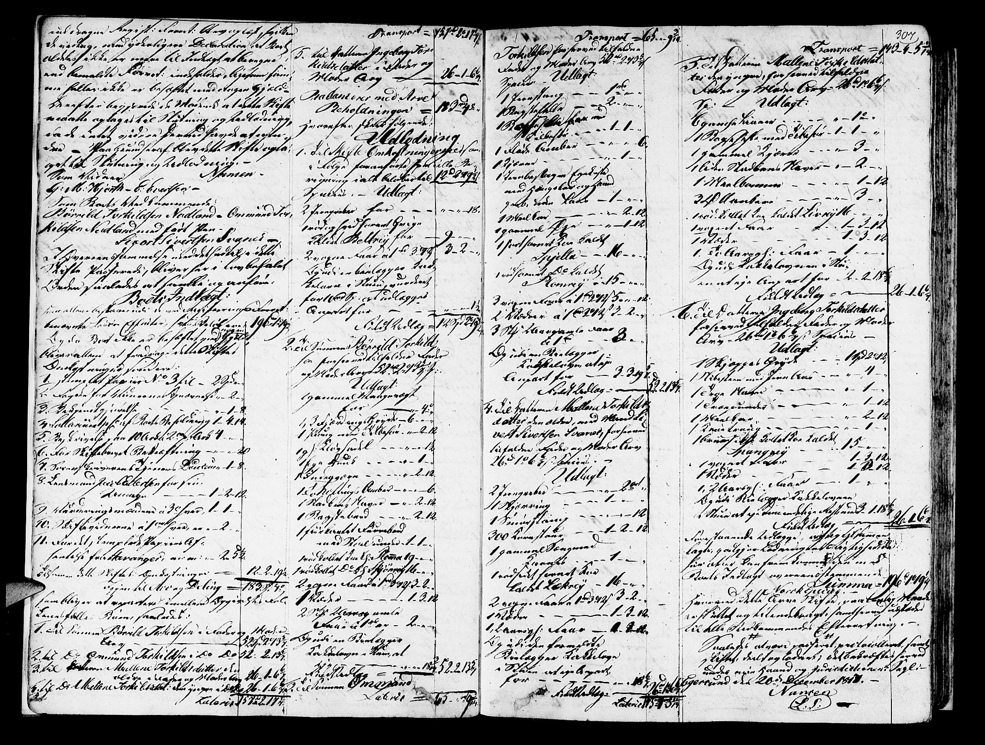 Jæren og Dalane sorenskriveri, AV/SAST-A-100306/5/50BA/L0021B: SKIFTEPROTOKOLL <304-604>, 1817-1819, p. 306b-307a
