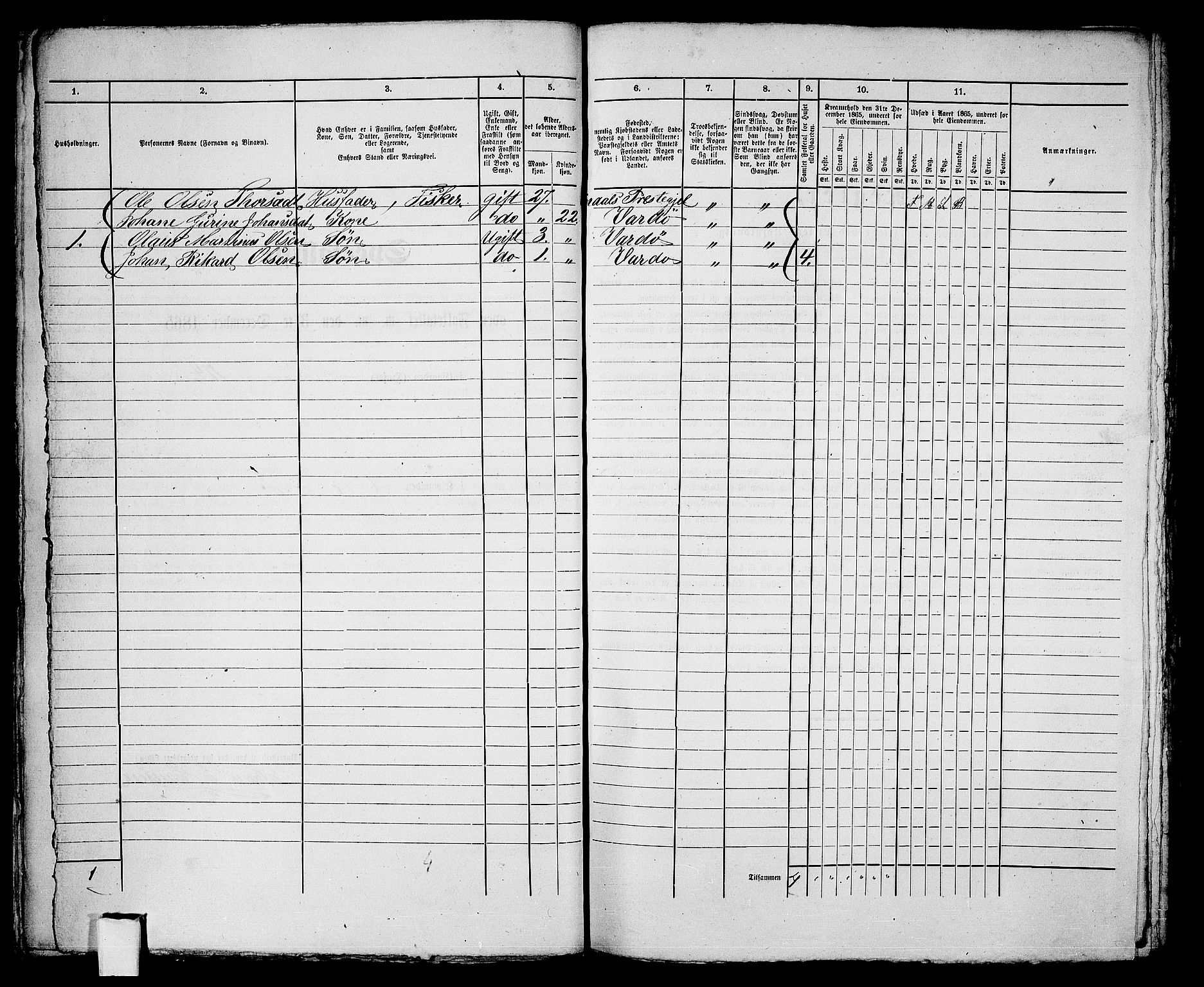 RA, 1865 census for Vardø/Vardø, 1865, p. 53