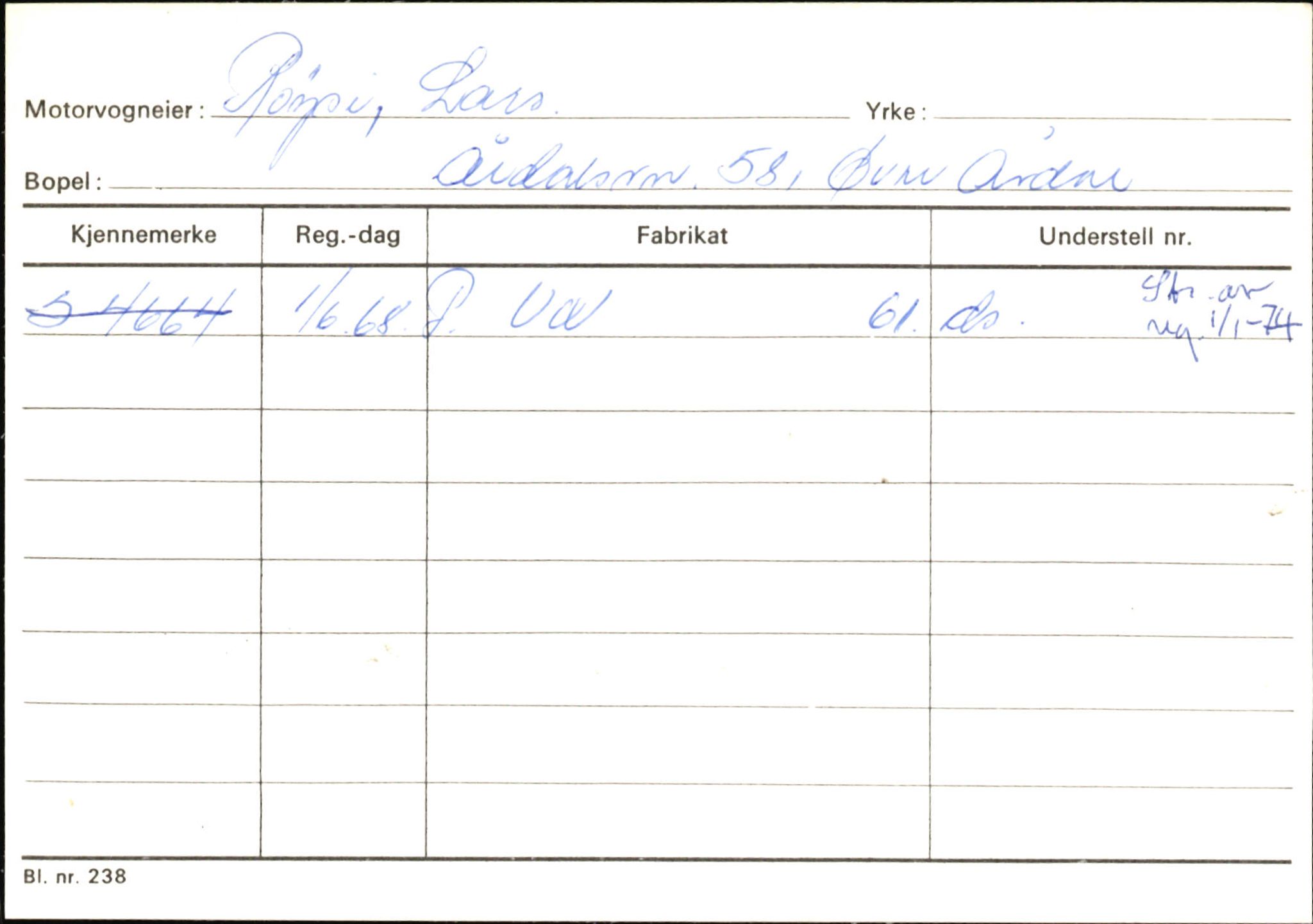 Statens vegvesen, Sogn og Fjordane vegkontor, AV/SAB-A-5301/4/F/L0146: Registerkort Årdal R-Å samt diverse kort, 1945-1975, p. 162