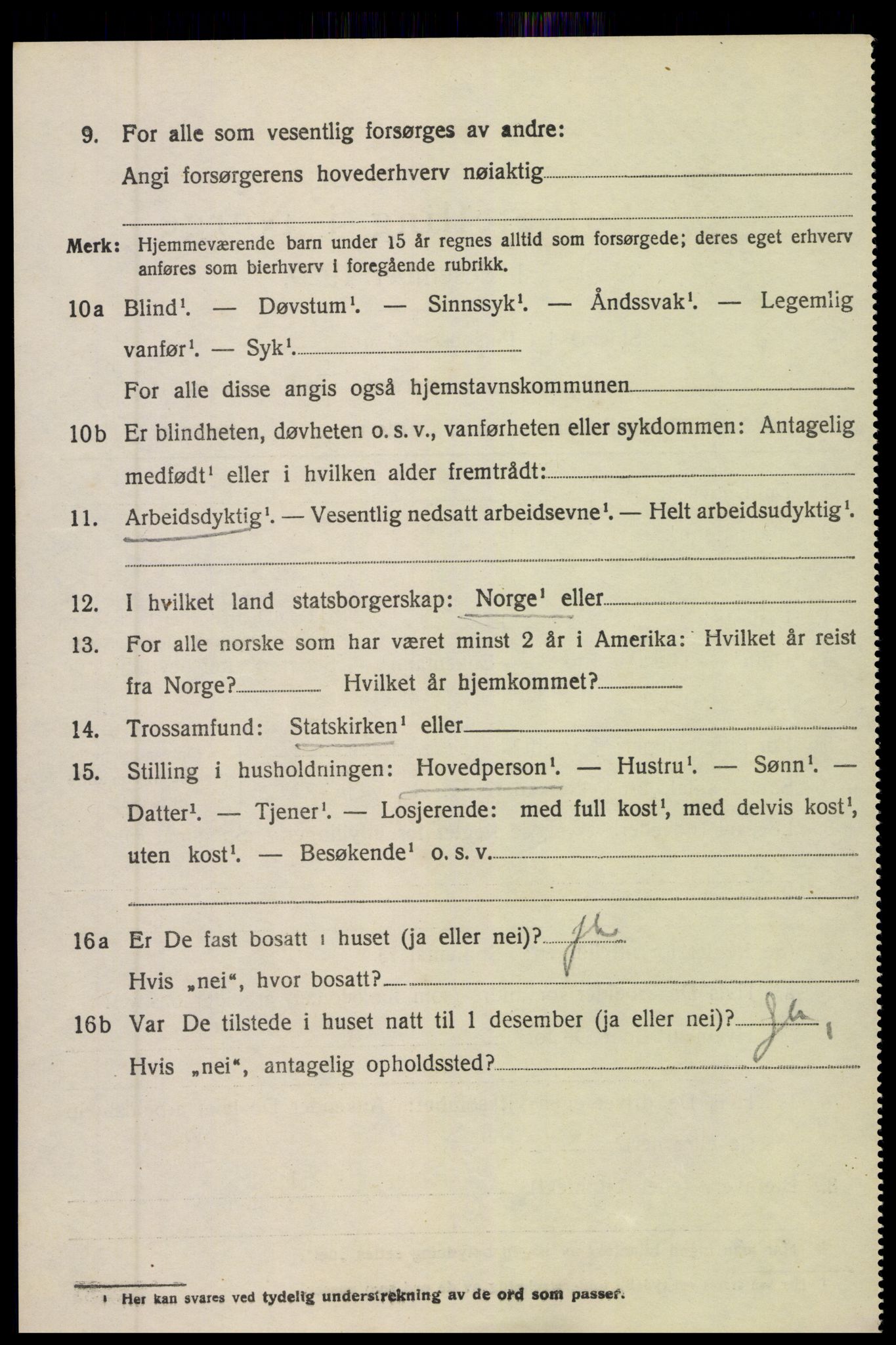 SAK, 1920 census for Øyestad, 1920, p. 9407