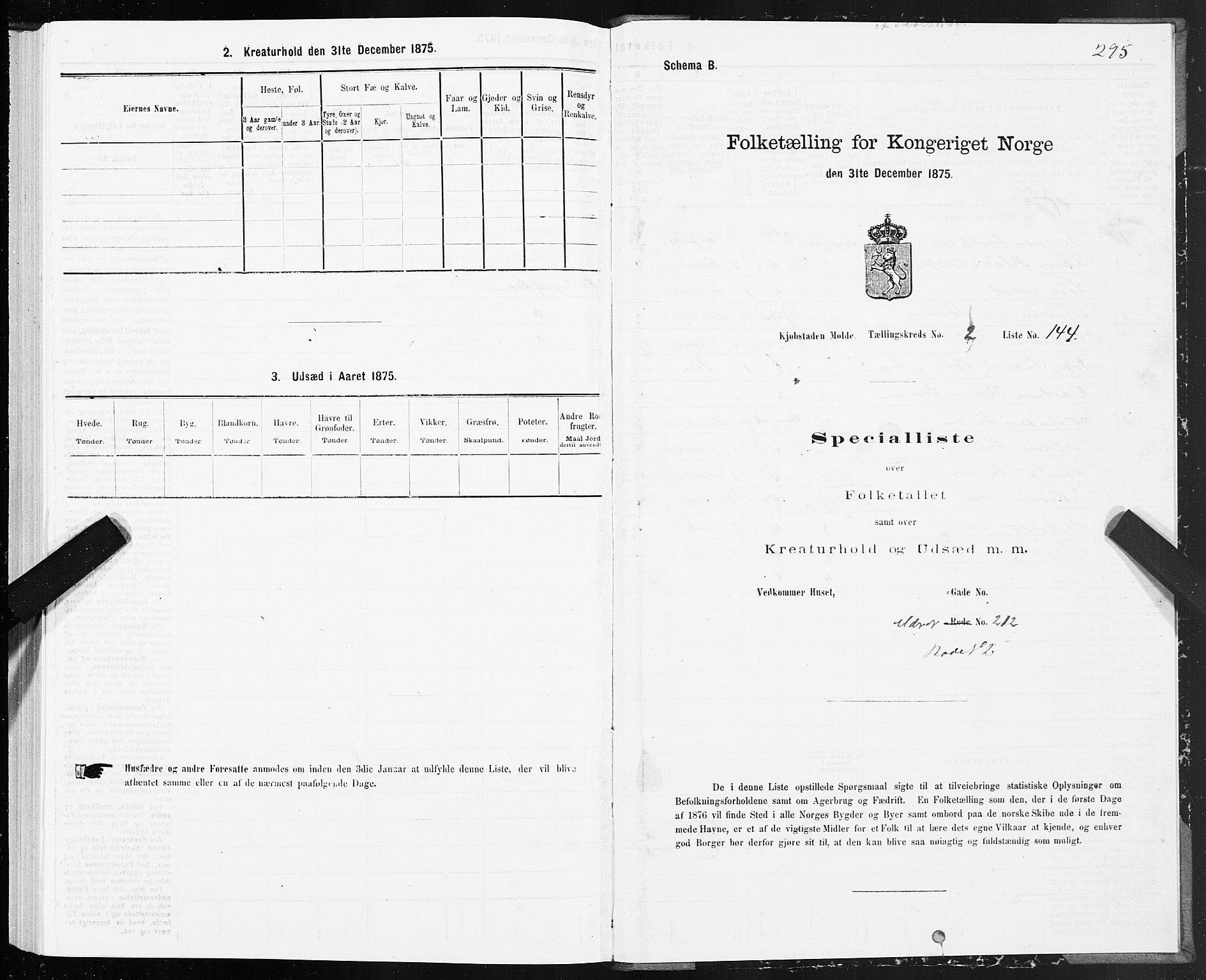 SAT, 1875 census for 1502P Molde, 1875, p. 1295