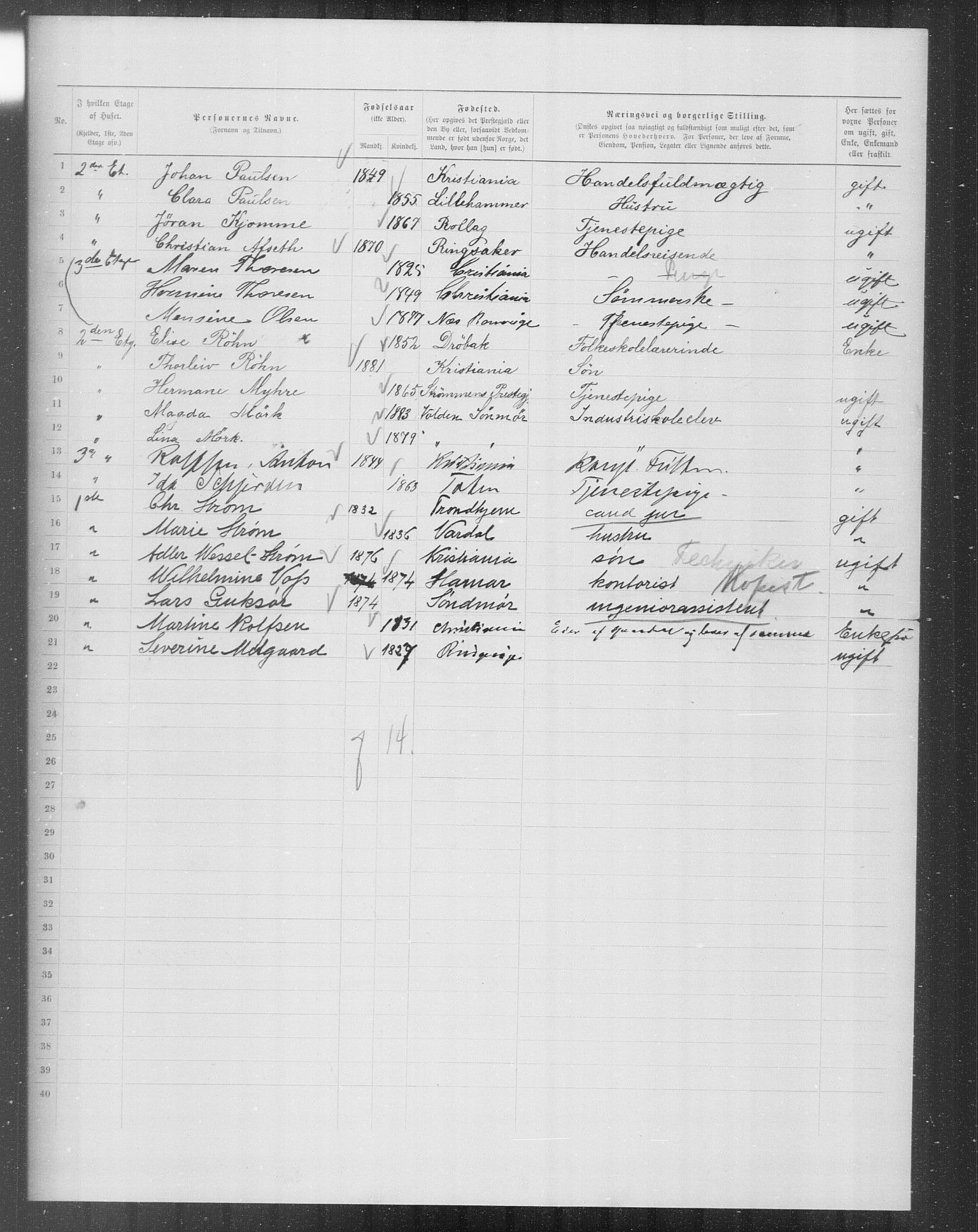 OBA, Municipal Census 1899 for Kristiania, 1899, p. 8648