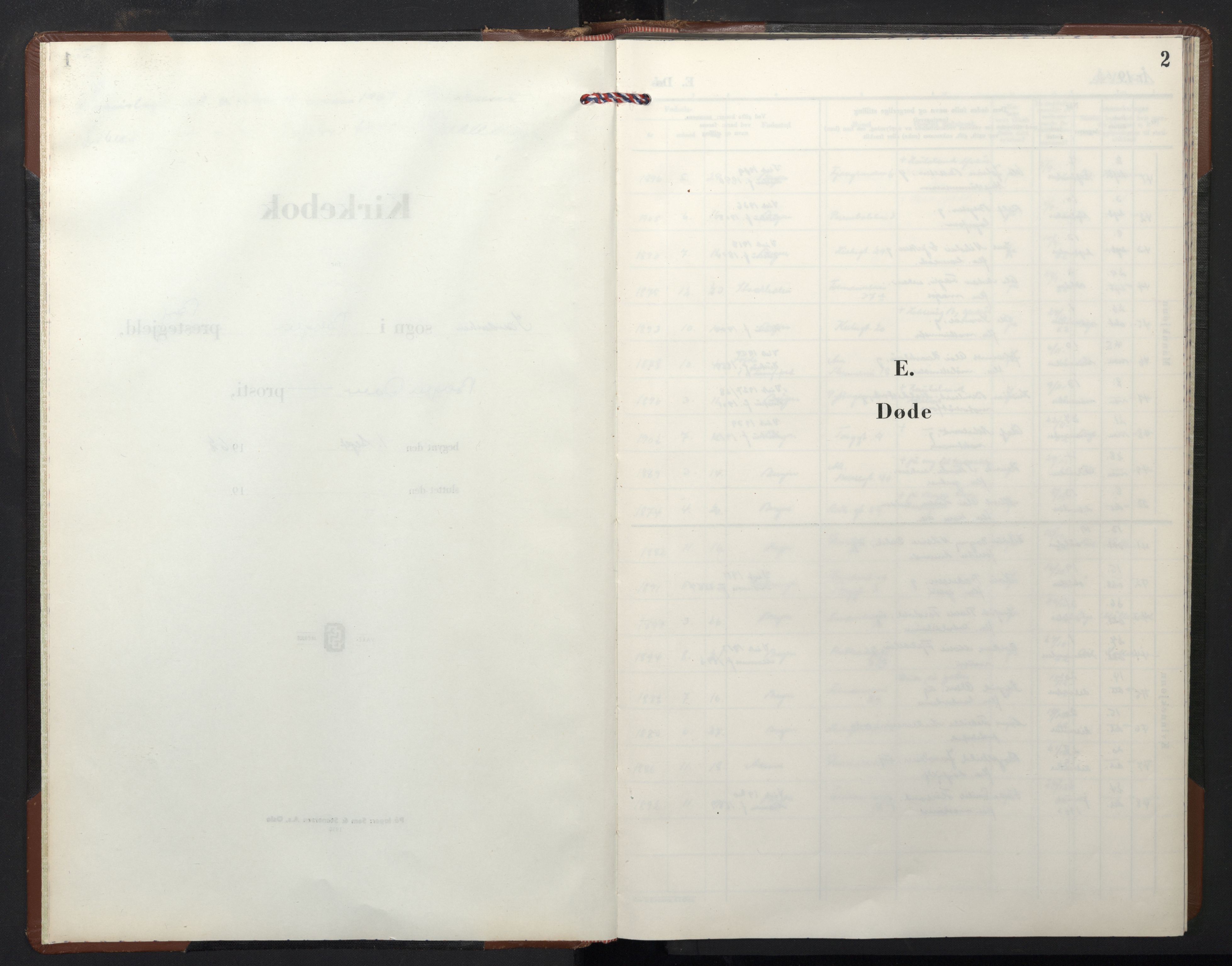 Sandviken Sokneprestembete, SAB/A-77601/H/Hb/L0019: Parish register (copy) no. E 3, 1962-1975, p. 1b-2a