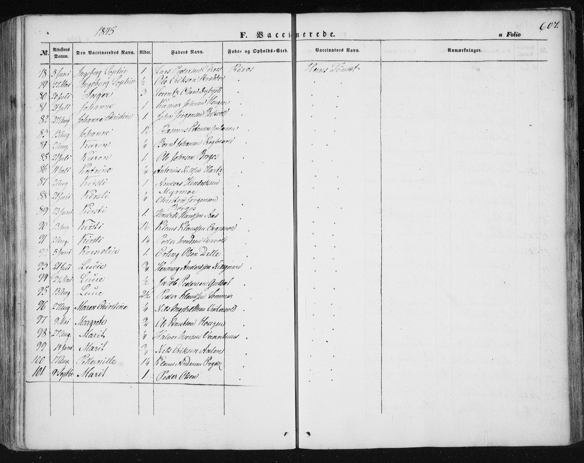 Ministerialprotokoller, klokkerbøker og fødselsregistre - Sør-Trøndelag, SAT/A-1456/681/L0931: Parish register (official) no. 681A09, 1845-1859, p. 607