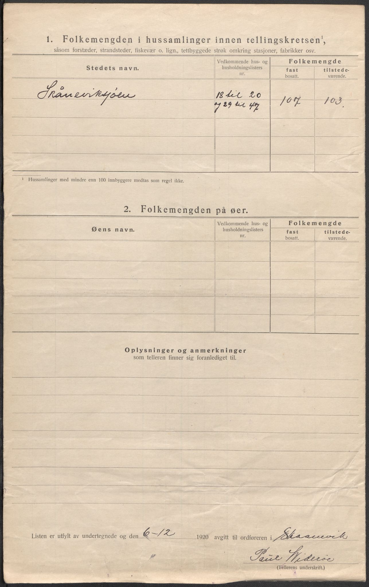 SAB, 1920 census for Skånevik, 1920, p. 17