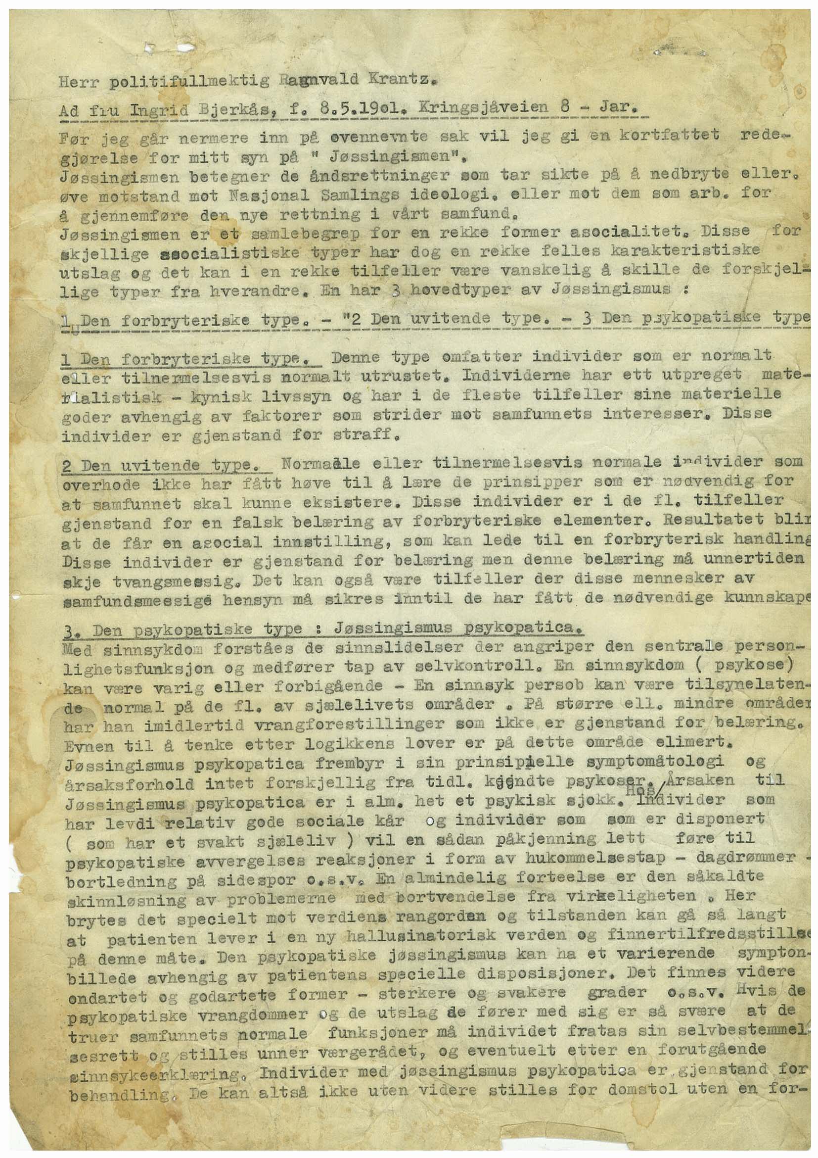 Bjerkås, Ingrid, RA/PA-1366/G/L0001/0006: -- / Korrespondanse m.m. vedrørende kontakt med okkupasjonsmyndigheten 1940-1945, 1941-1942, p. 4