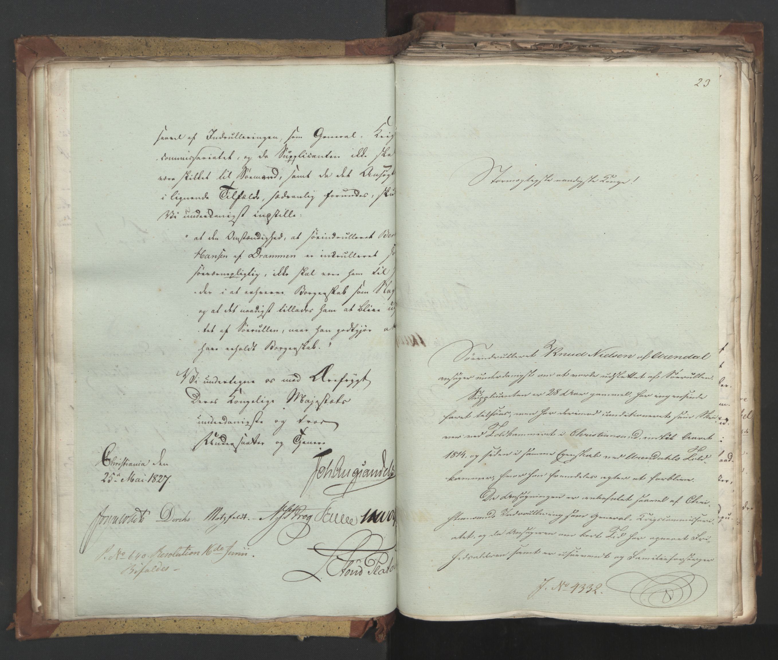 Statsrådsavdelingen i Stockholm, RA/S-1003/D/Da/L0051: Regjeringsinnstillinger nr. 4310-4565, 1827, p. 58