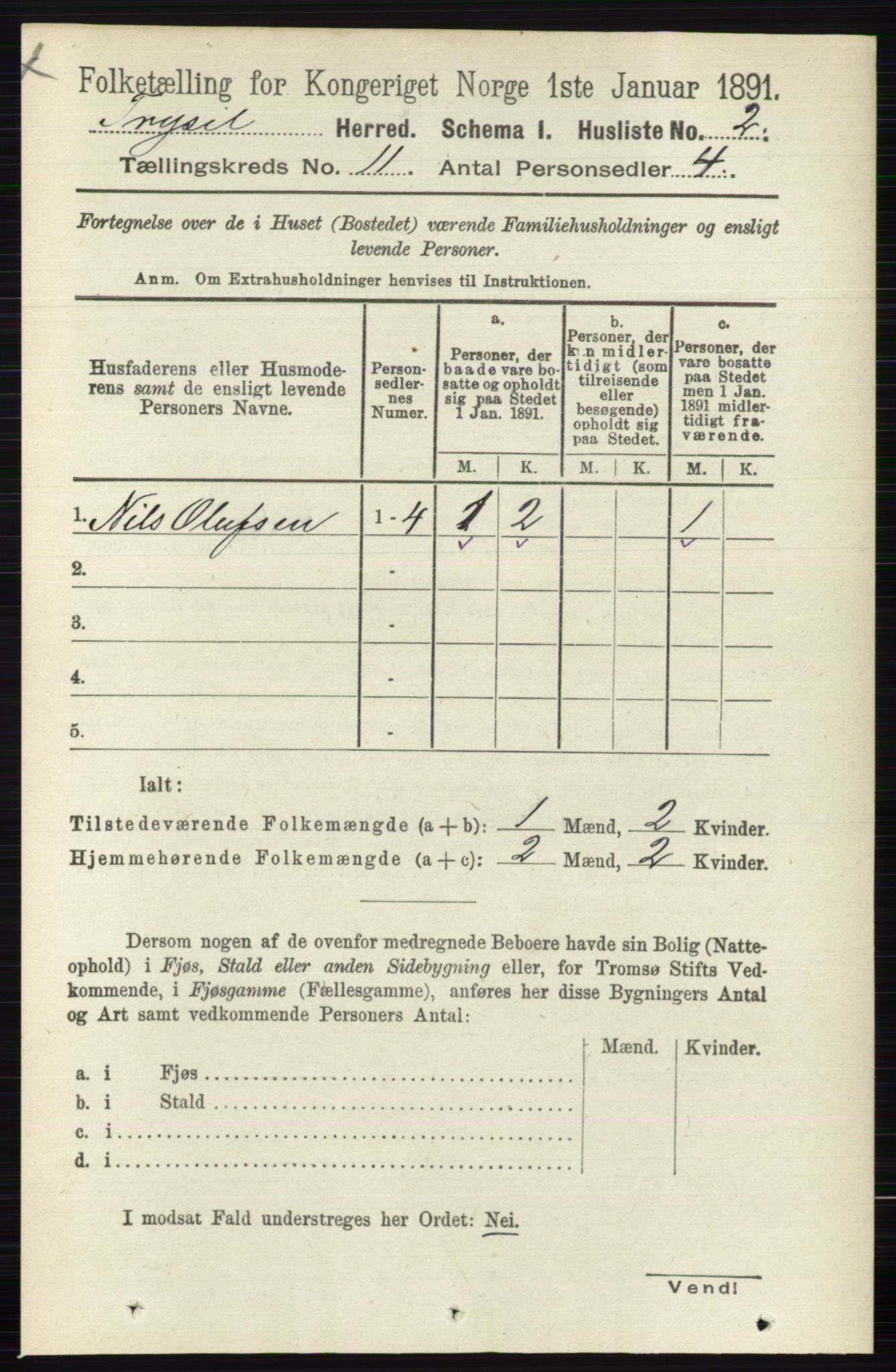 RA, 1891 census for 0428 Trysil, 1891, p. 5449