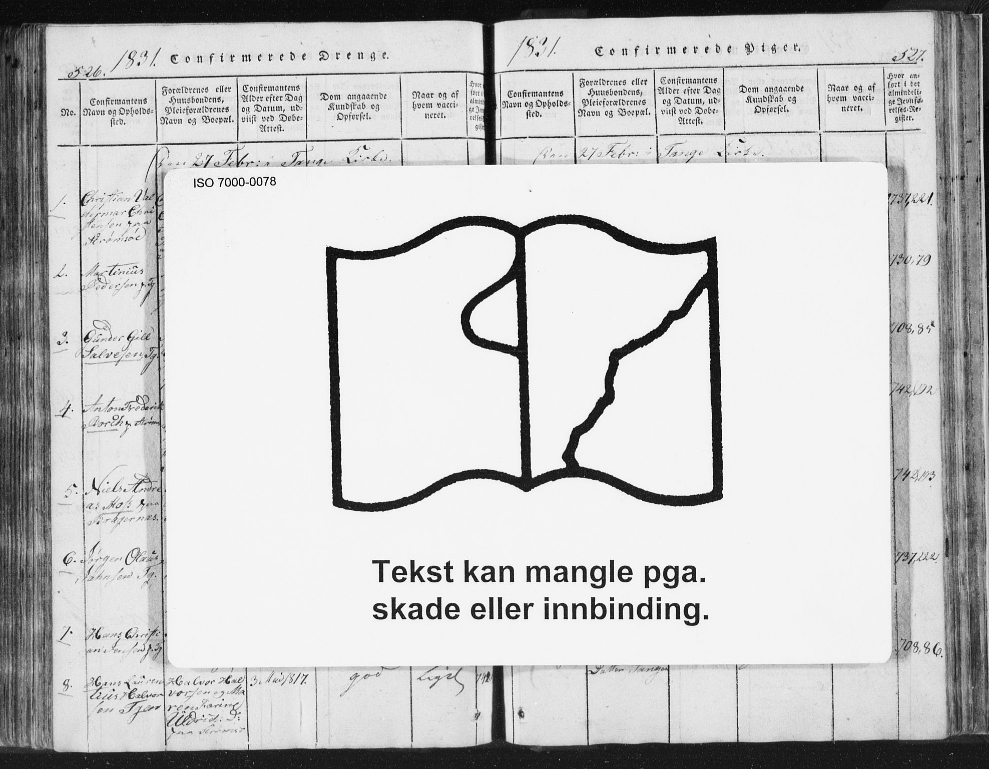 Strømsø kirkebøker, AV/SAKO-A-246/F/Fb/L0004: Parish register (official) no. II 4, 1814-1843, p. 526-527