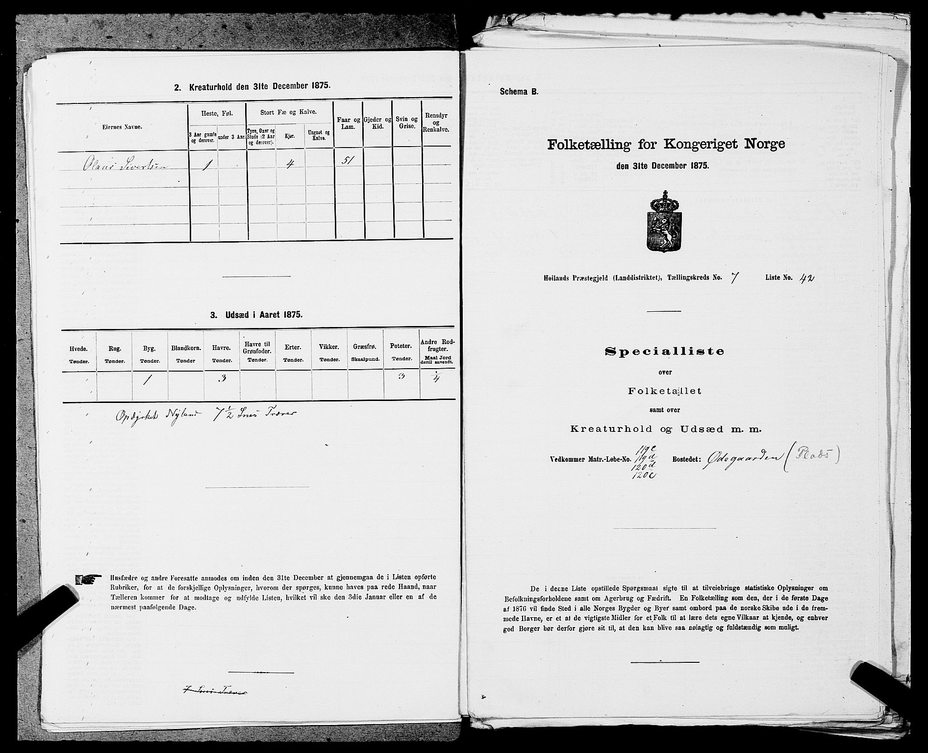 SAST, 1875 census for 1123L Høyland/Høyland, 1875, p. 1048