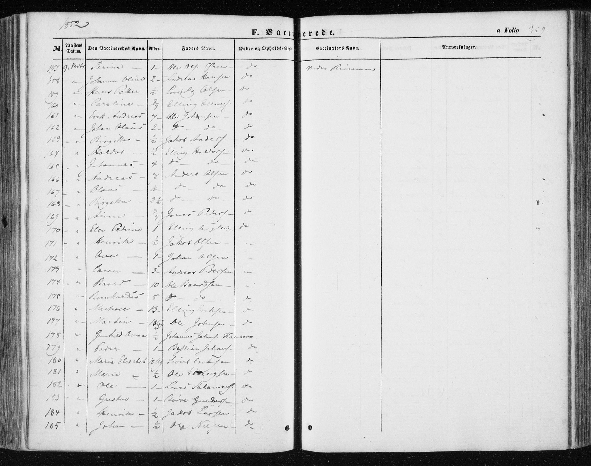 Ministerialprotokoller, klokkerbøker og fødselsregistre - Nord-Trøndelag, AV/SAT-A-1458/723/L0240: Parish register (official) no. 723A09, 1852-1860, p. 359