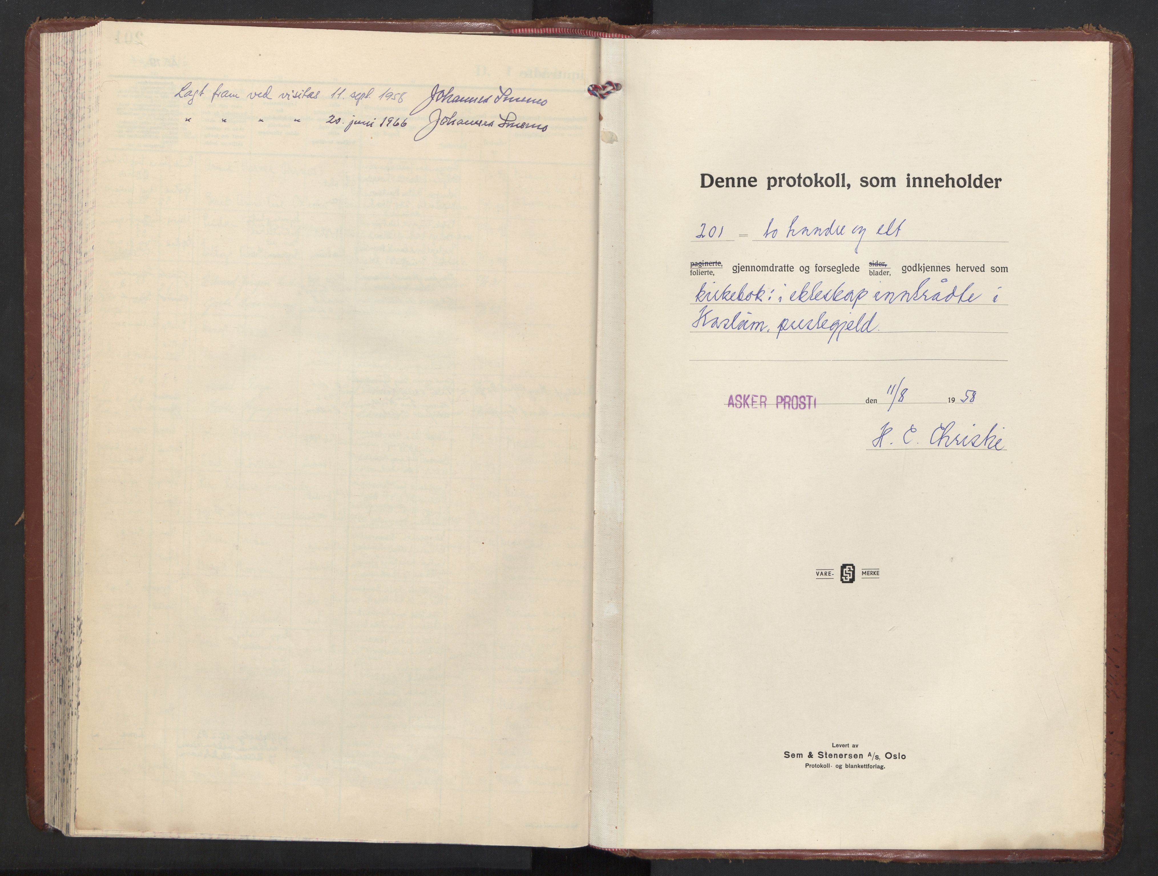 Haslum prestekontor Kirkebøker, SAO/A-10380a/F/Fa/L0002: Parish register (official) no. 2, 1953-1966