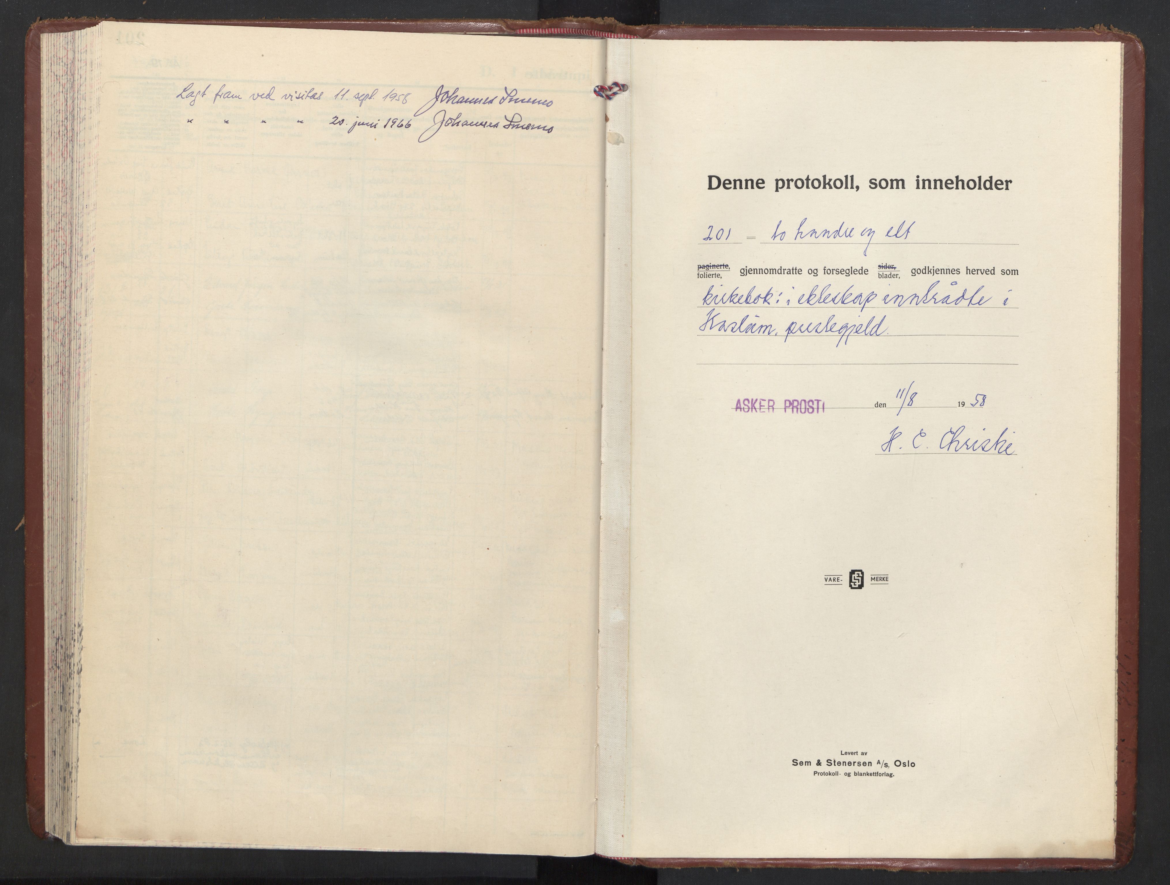 Haslum prestekontor Kirkebøker, AV/SAO-A-10380a/F/Fa/L0002: Parish register (official) no. 2, 1953-1966