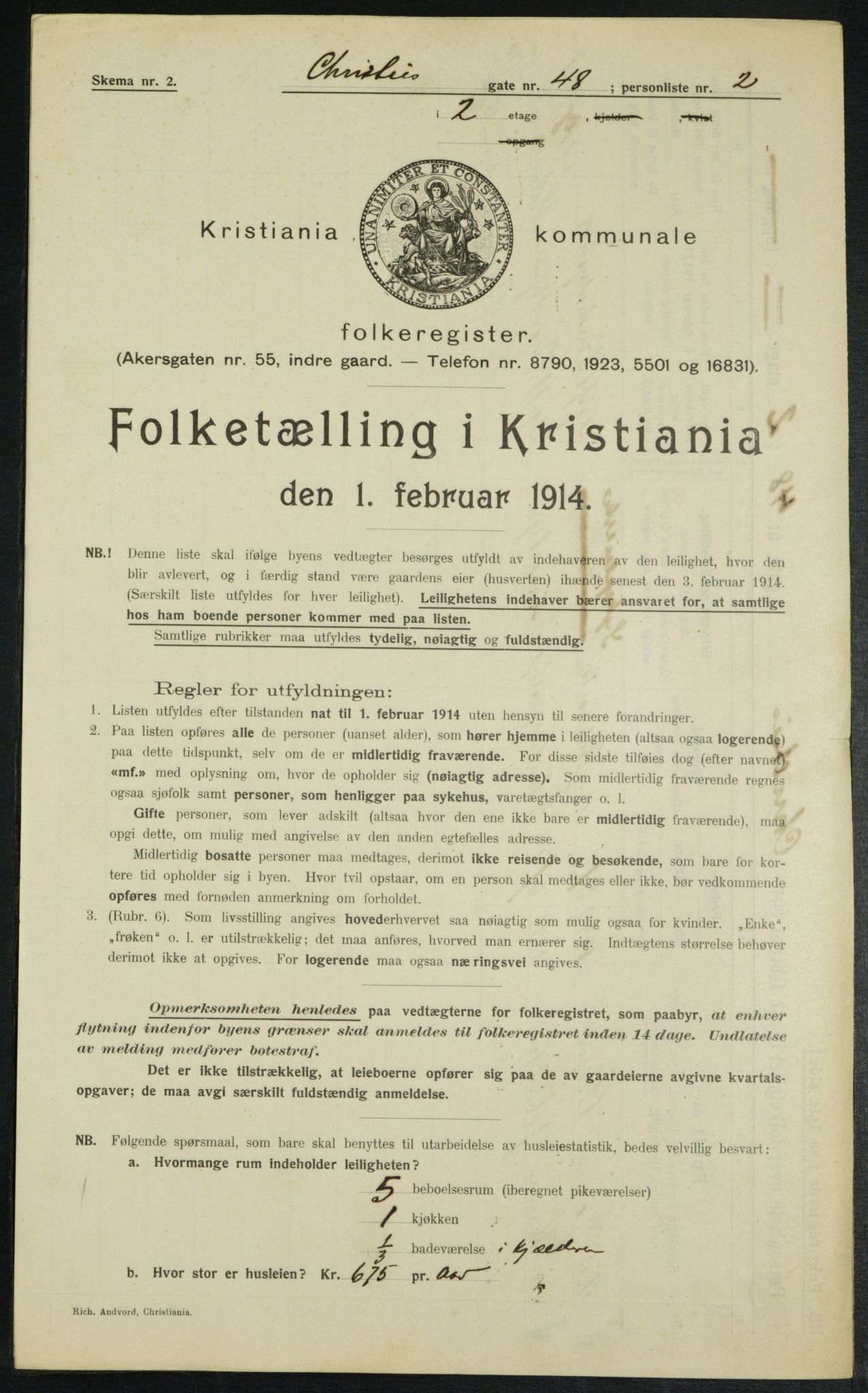 OBA, Municipal Census 1914 for Kristiania, 1914, p. 12863