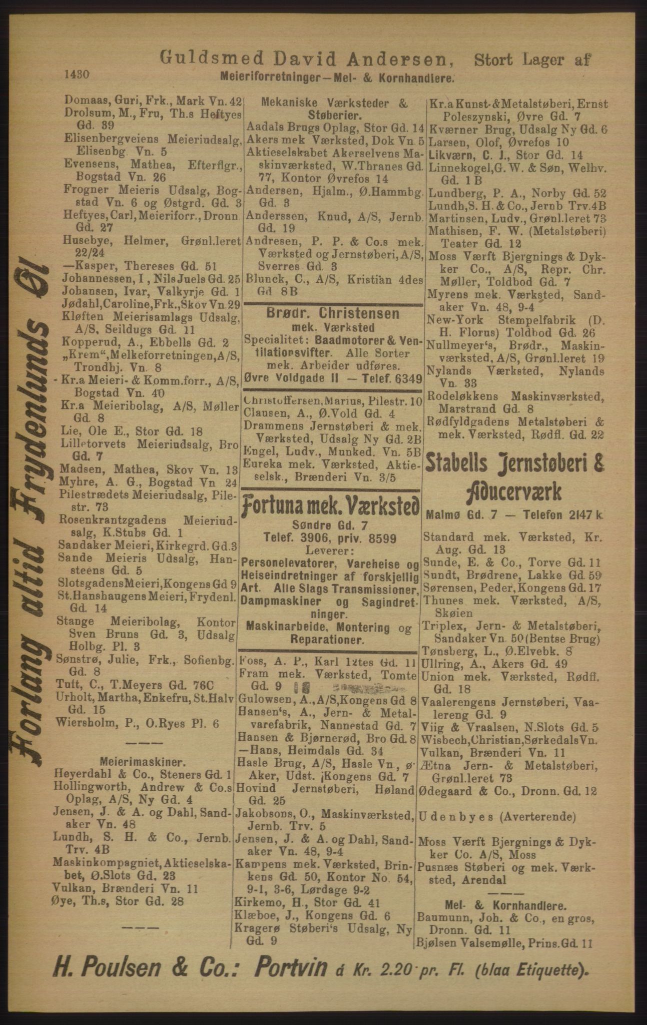 Kristiania/Oslo adressebok, PUBL/-, 1906, p. 1430