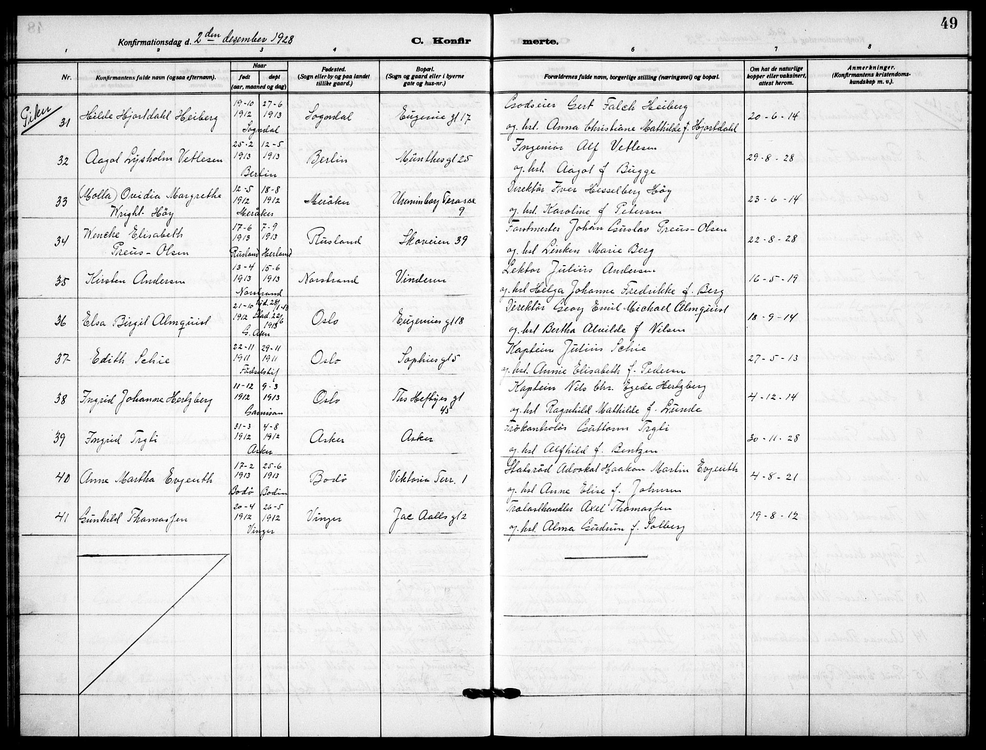 Garnisonsmenigheten Kirkebøker, AV/SAO-A-10846/F/Fa/L0017: Parish register (official) no. 17, 1926-1937, p. 49