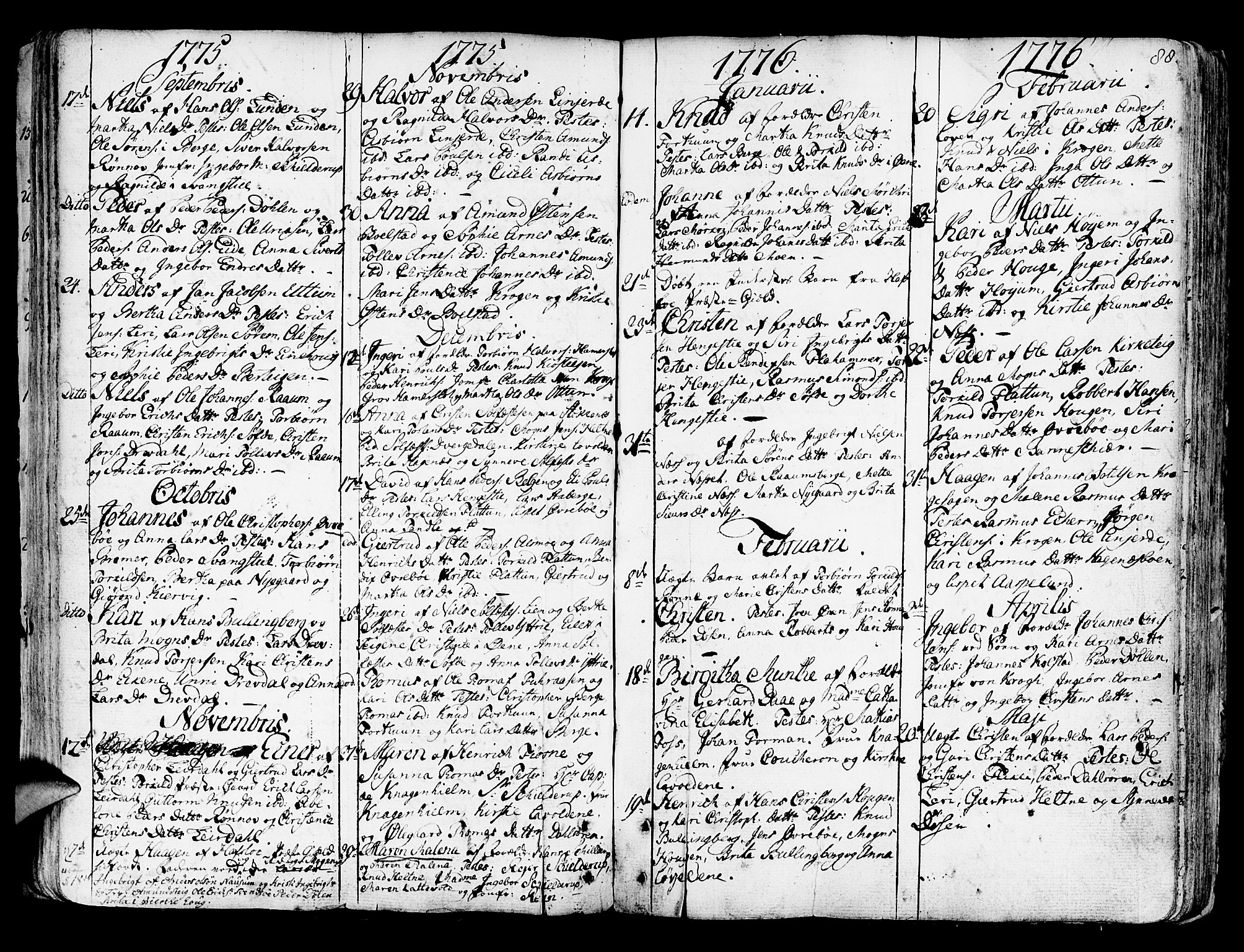 Luster sokneprestembete, AV/SAB-A-81101/H/Haa/Haaa/L0001: Parish register (official) no. A 1, 1731-1803, p. 88