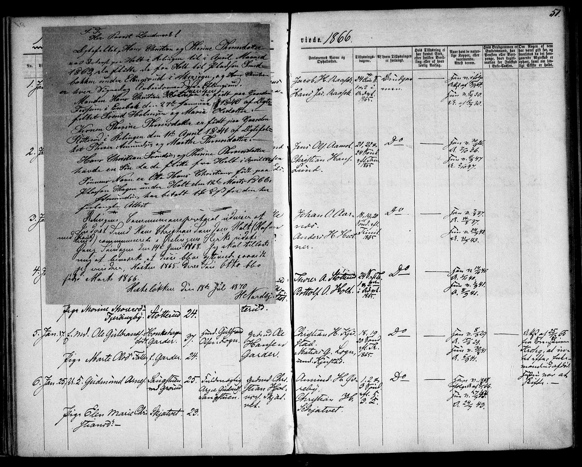 Fet prestekontor Kirkebøker, SAO/A-10370a/F/Fa/L0012: Parish register (official) no. I 12, 1860-1866, p. 51