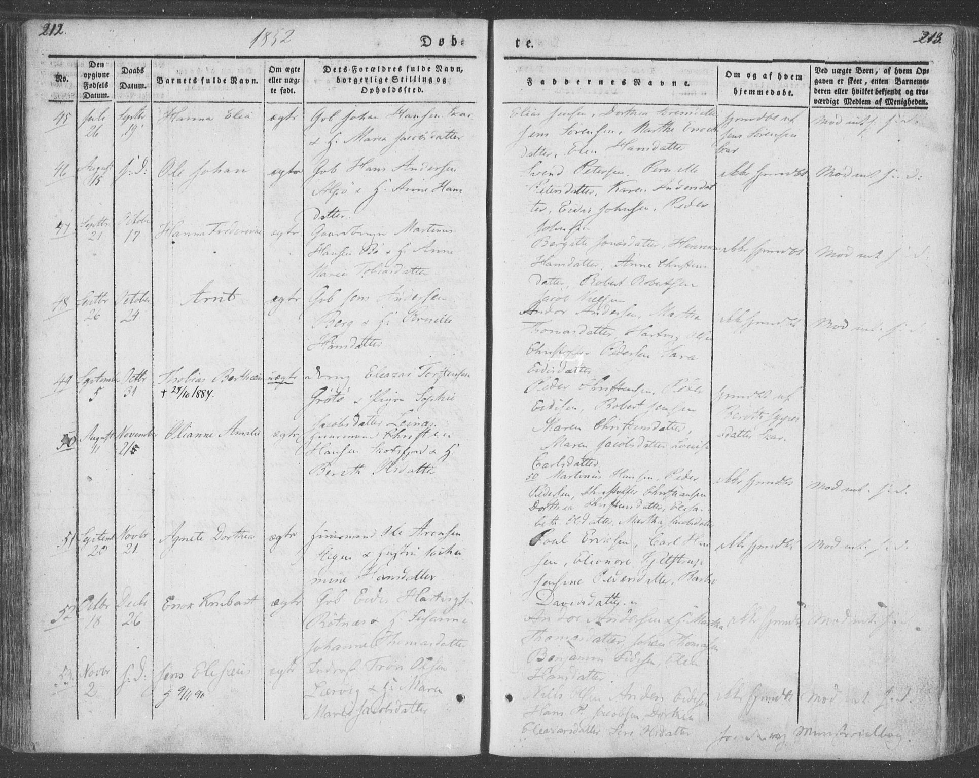 Ministerialprotokoller, klokkerbøker og fødselsregistre - Nordland, AV/SAT-A-1459/855/L0799: Parish register (official) no. 855A07, 1834-1852, p. 212-213