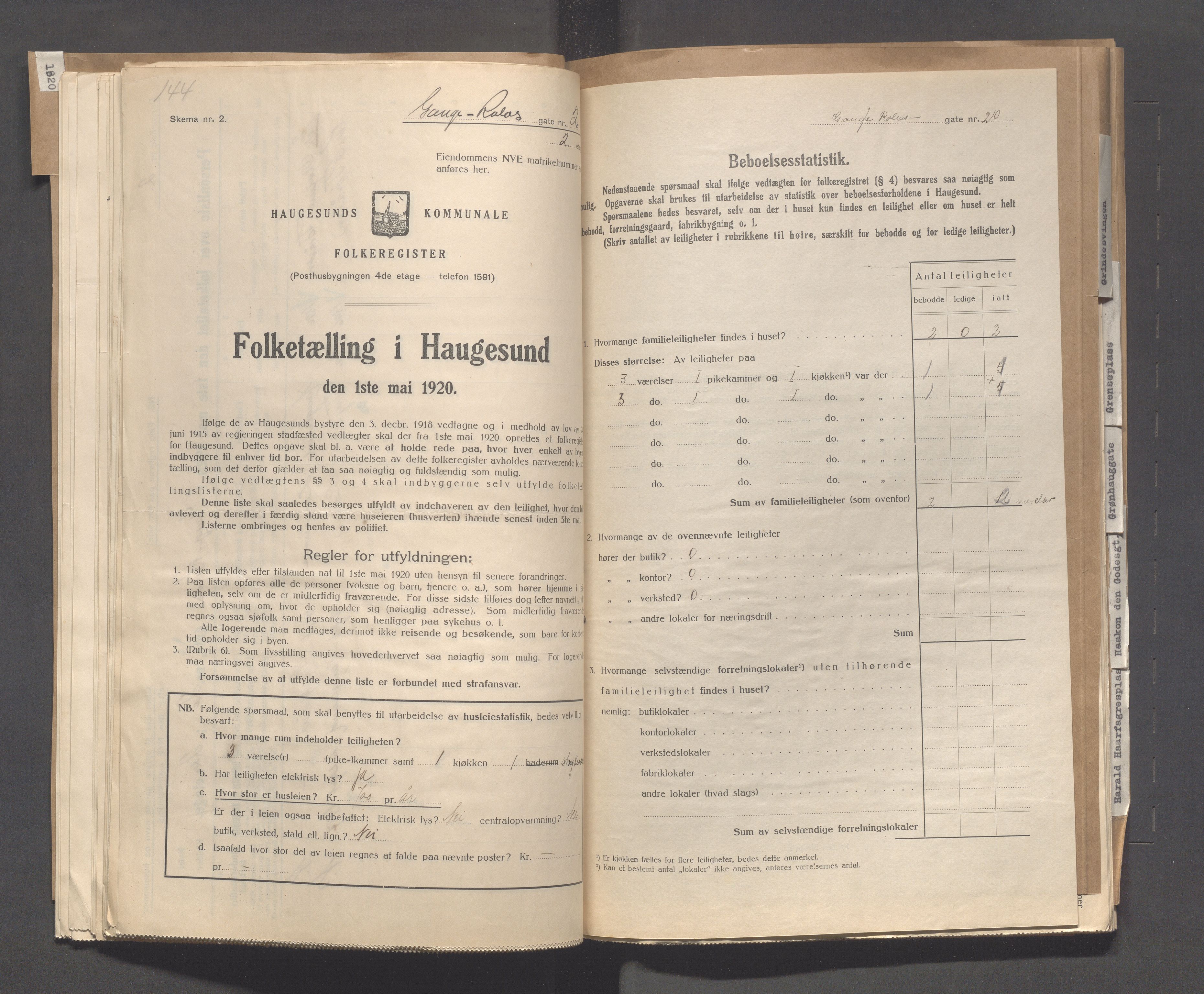 IKAR, Local census 1.5.1920 for Haugesund, 1920, p. 1059