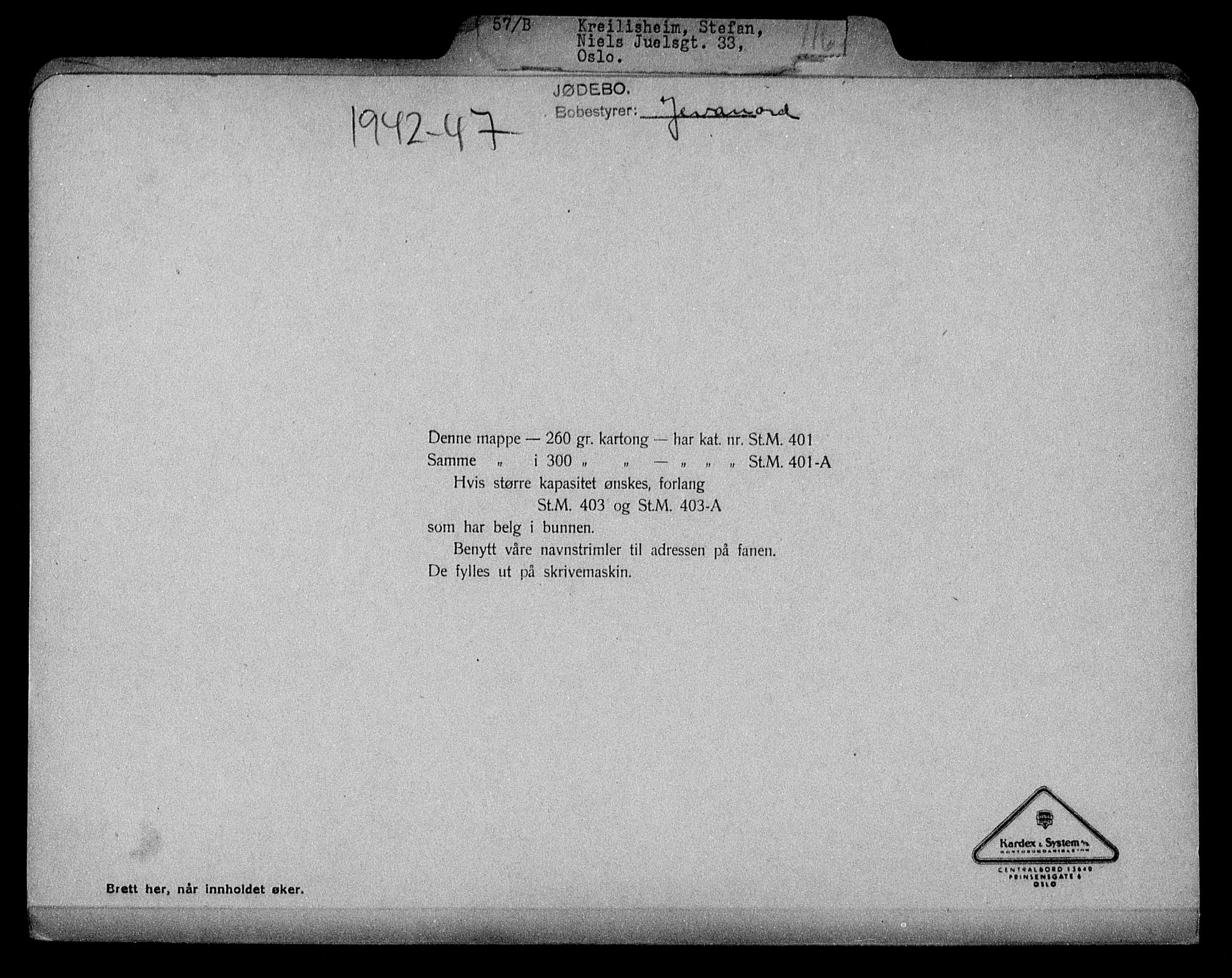 Justisdepartementet, Tilbakeføringskontoret for inndratte formuer, RA/S-1564/H/Hc/Hcc/L0953: --, 1945-1947, p. 95