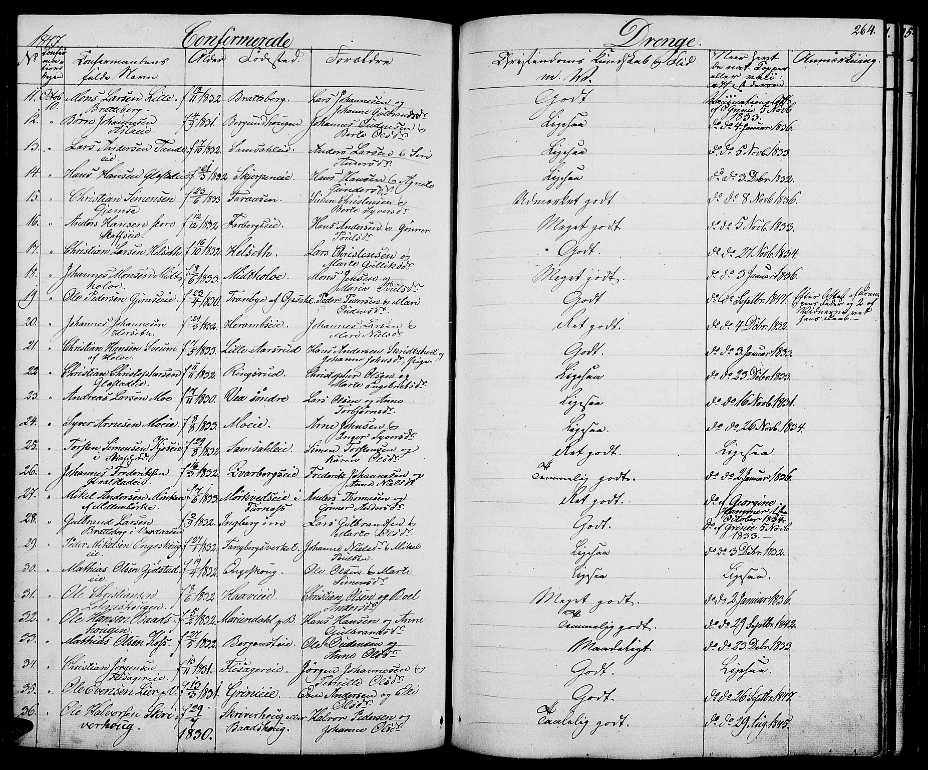 Ringsaker prestekontor, AV/SAH-PREST-014/L/La/L0005: Parish register (copy) no. 5, 1839-1850, p. 264