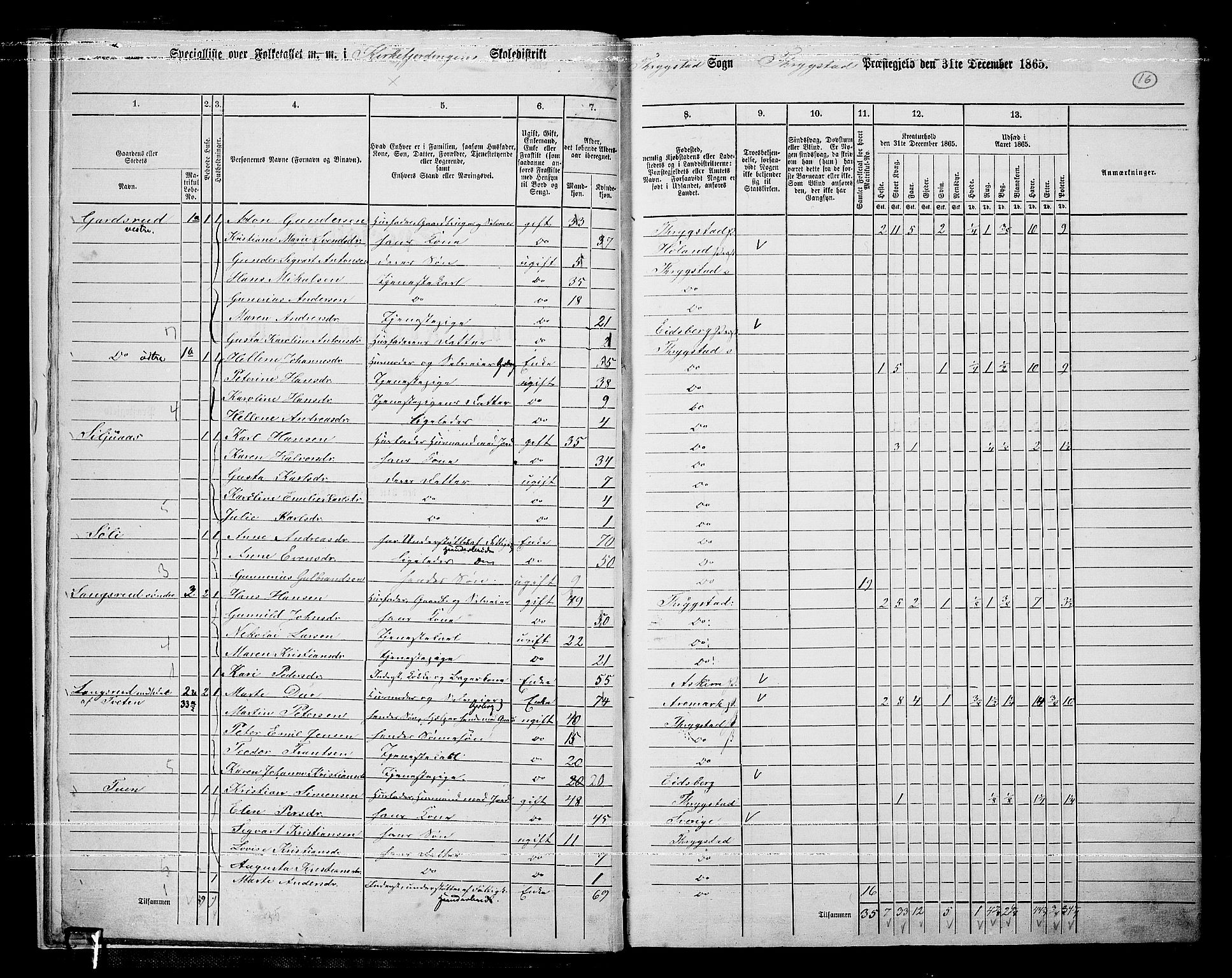 RA, 1865 census for Trøgstad, 1865, p. 15