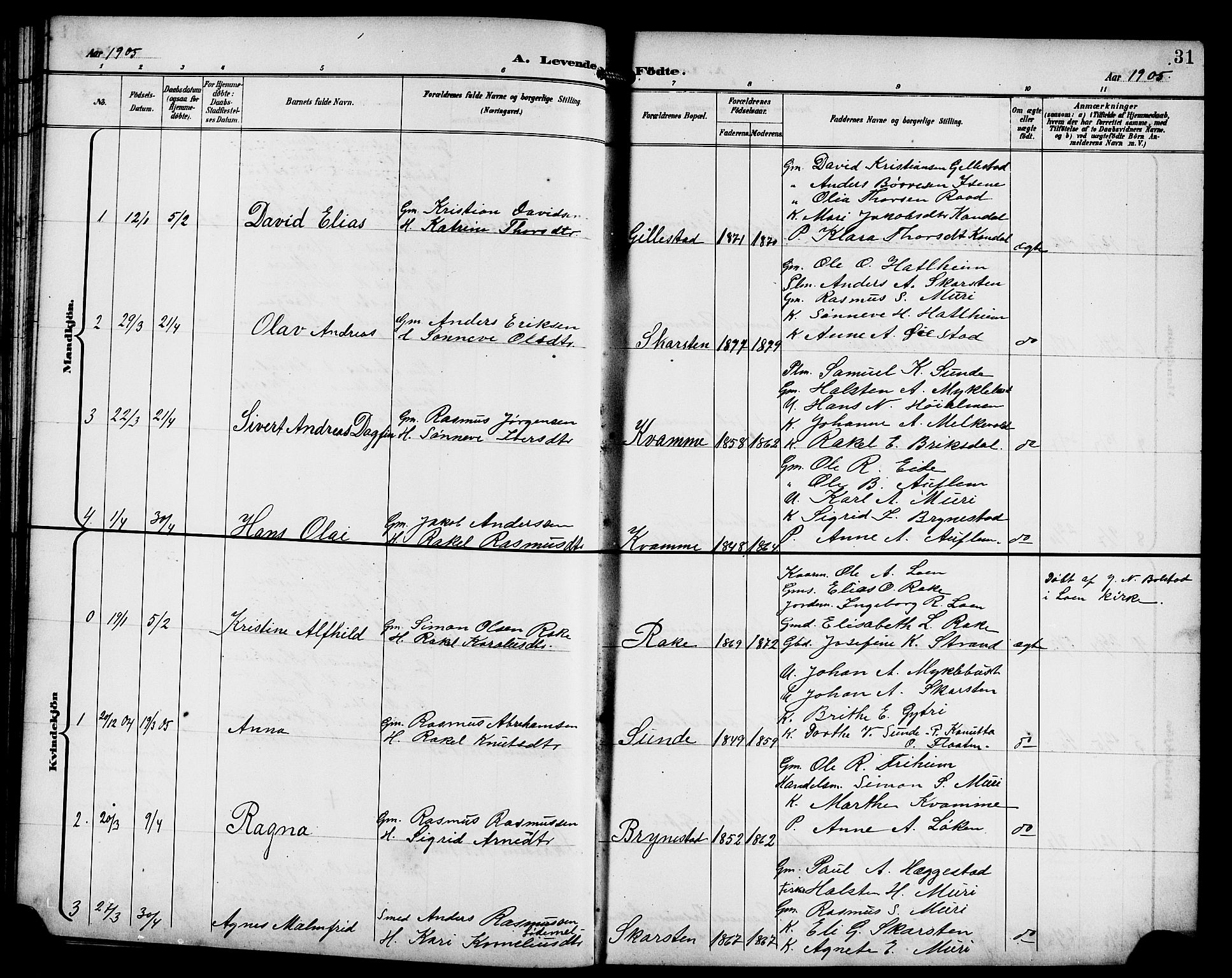 Innvik sokneprestembete, AV/SAB-A-80501: Parish register (copy) no. B 4, 1898-1916, p. 31