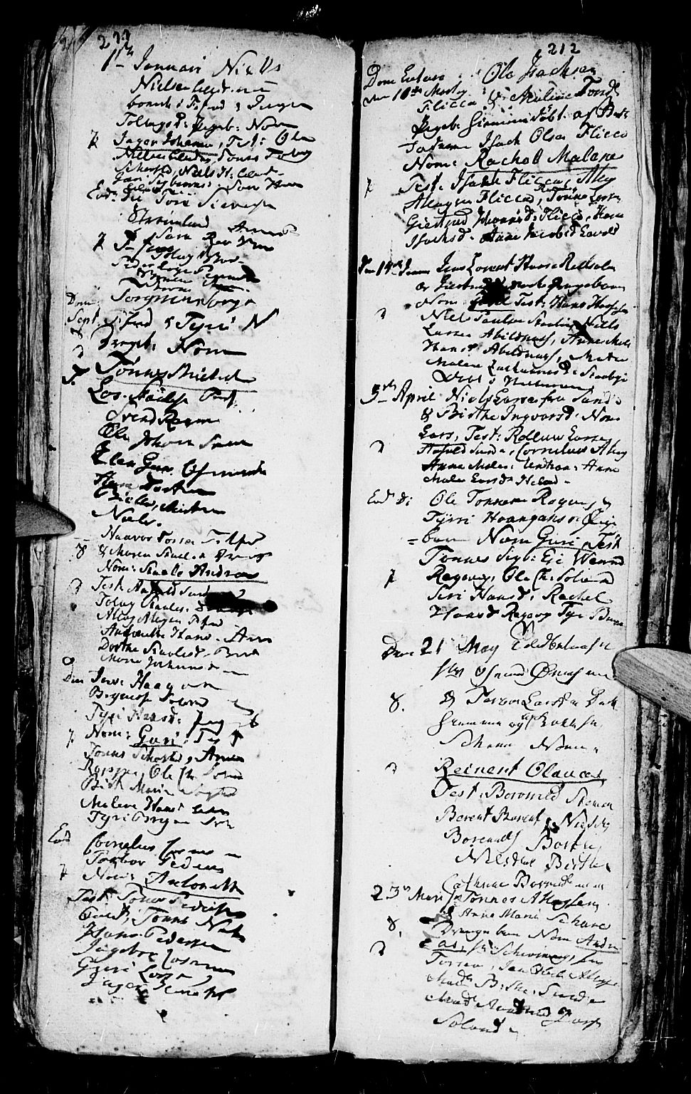 Flekkefjord sokneprestkontor, AV/SAK-1111-0012/F/Fa/Fac/L0001: Parish register (official) no. A 1, 1773-1806, p. 211-212