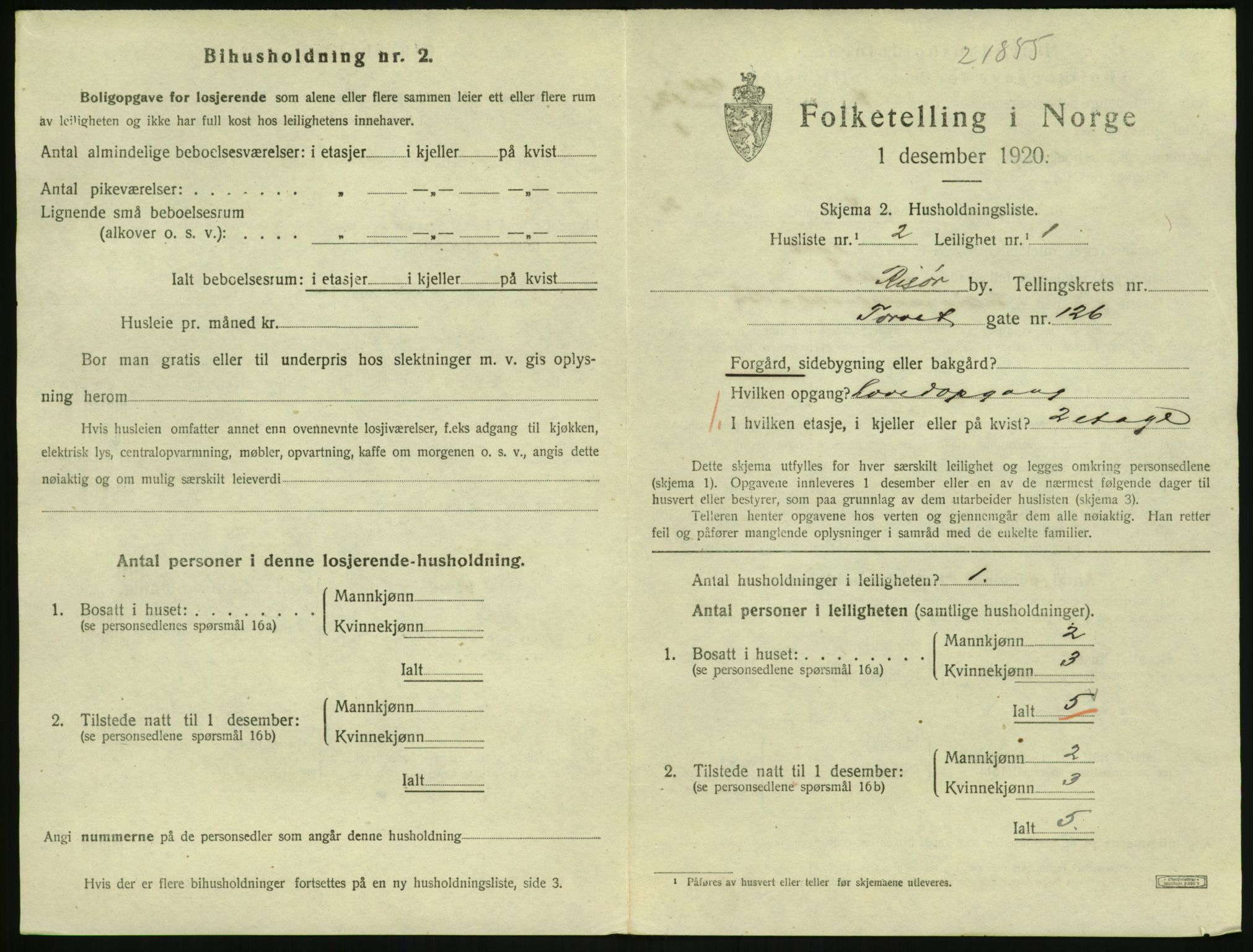 SAK, 1920 census for Risør, 1920, p. 1947